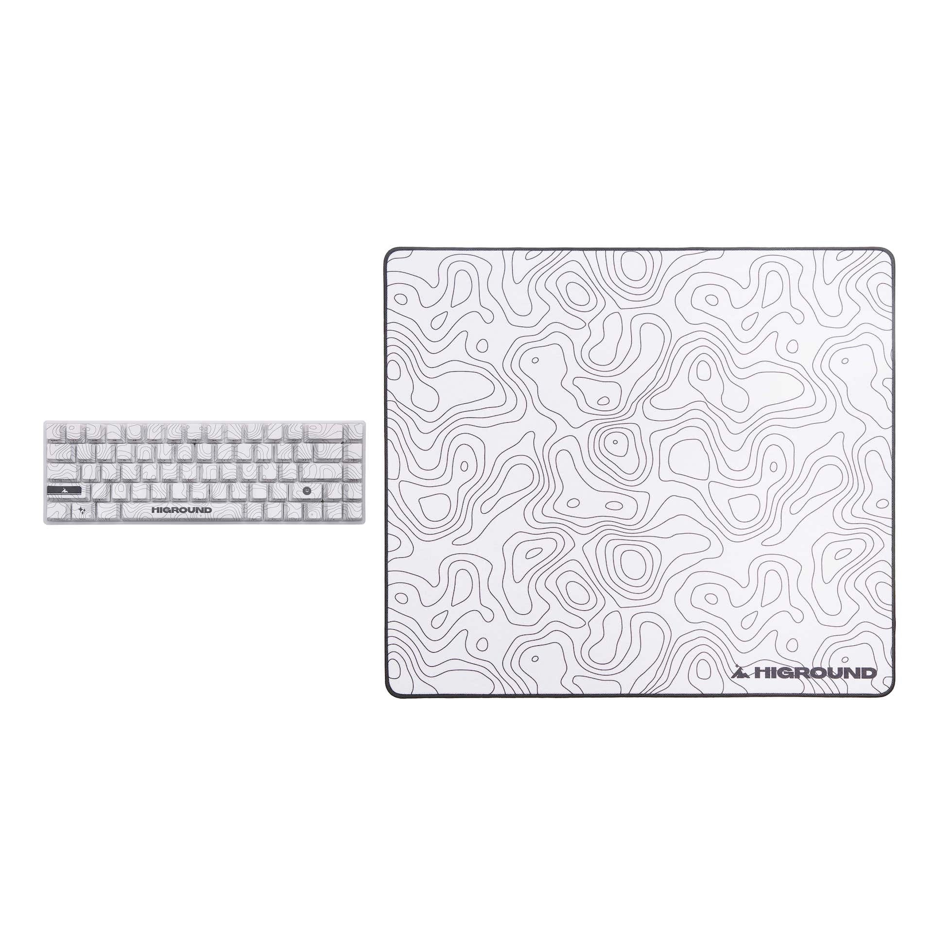 Higround Large Gaming Mouse Pad (50 x 45 cm) - Snowstone Design - Non-Slip Rubber Base for PC, Laptop, Office & Esports Gaming Setup