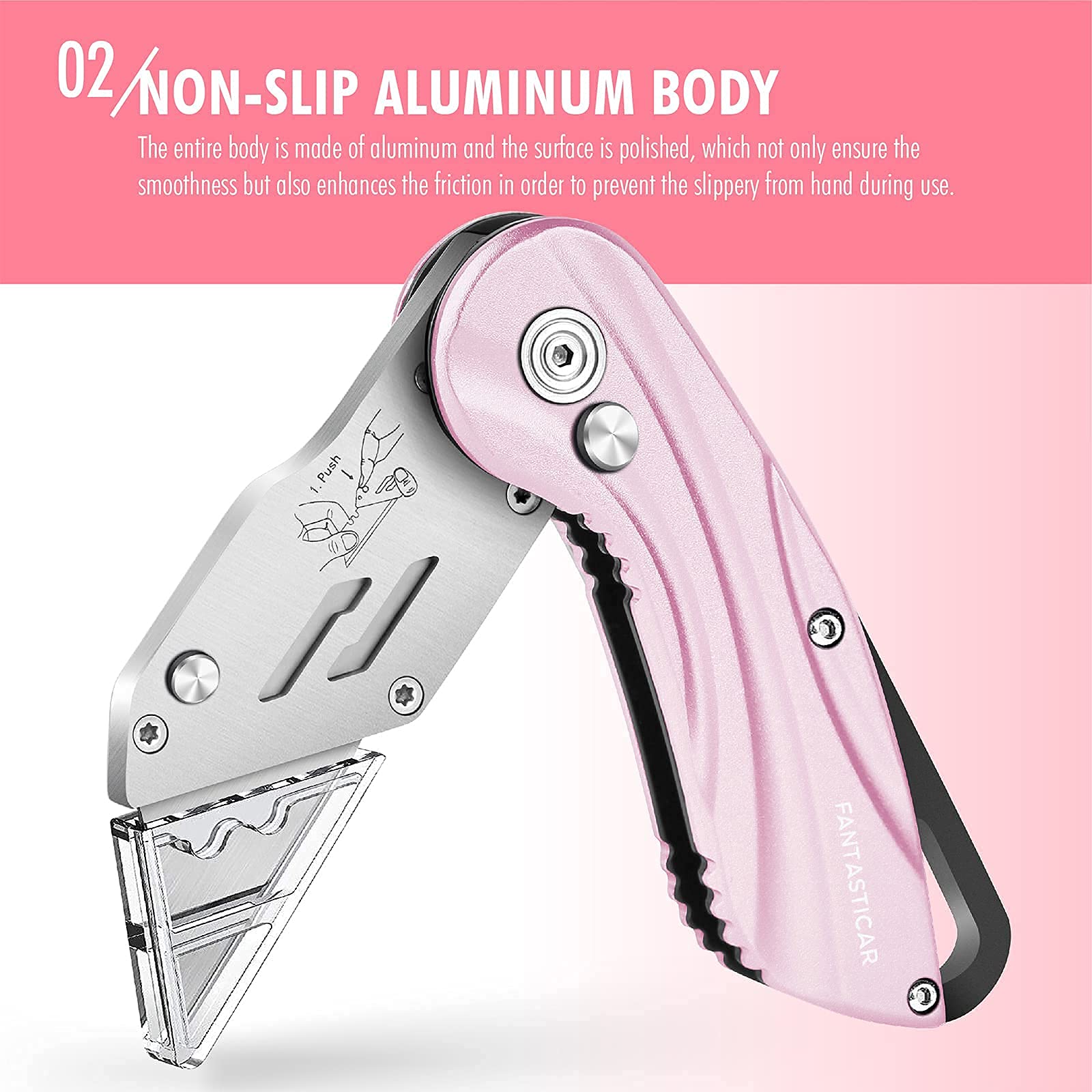 FantastiCAR Pink Craft Knife - Precision Hobby & Utility Cutter Set with Extra Blades | Ideal for DIY Projects, Scrapbooking & Art Crafts