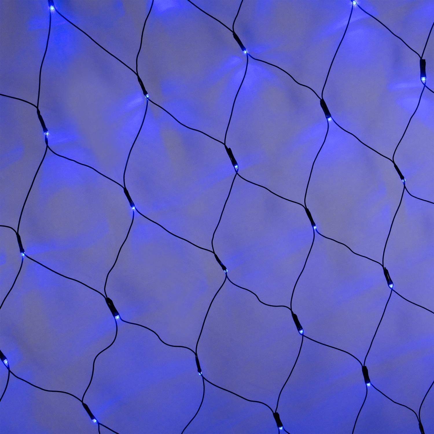 Solar Powered 204 LED Net Mesh String Lights - Waterproof 8 Modes Outdoor/Indoor Christmas Decorations for Tree, Wedding, Window Wall, Sweetheart Table, Camping & Beach (Blue) | Perfect for Holiday Lighting, Garden Parties & Romantic Ambiance