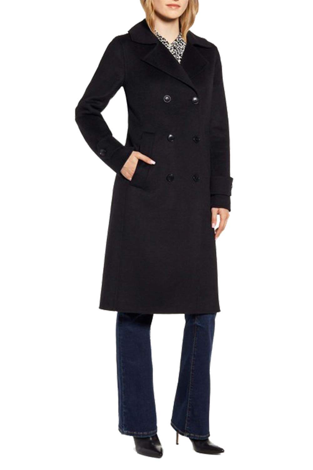 Kenneth Cole New York Women's Double Breasted Wool Blend Peacoat Coat - Warm Winter Jacket for Women, Perfect for Office, Dating & Outdoor Activities