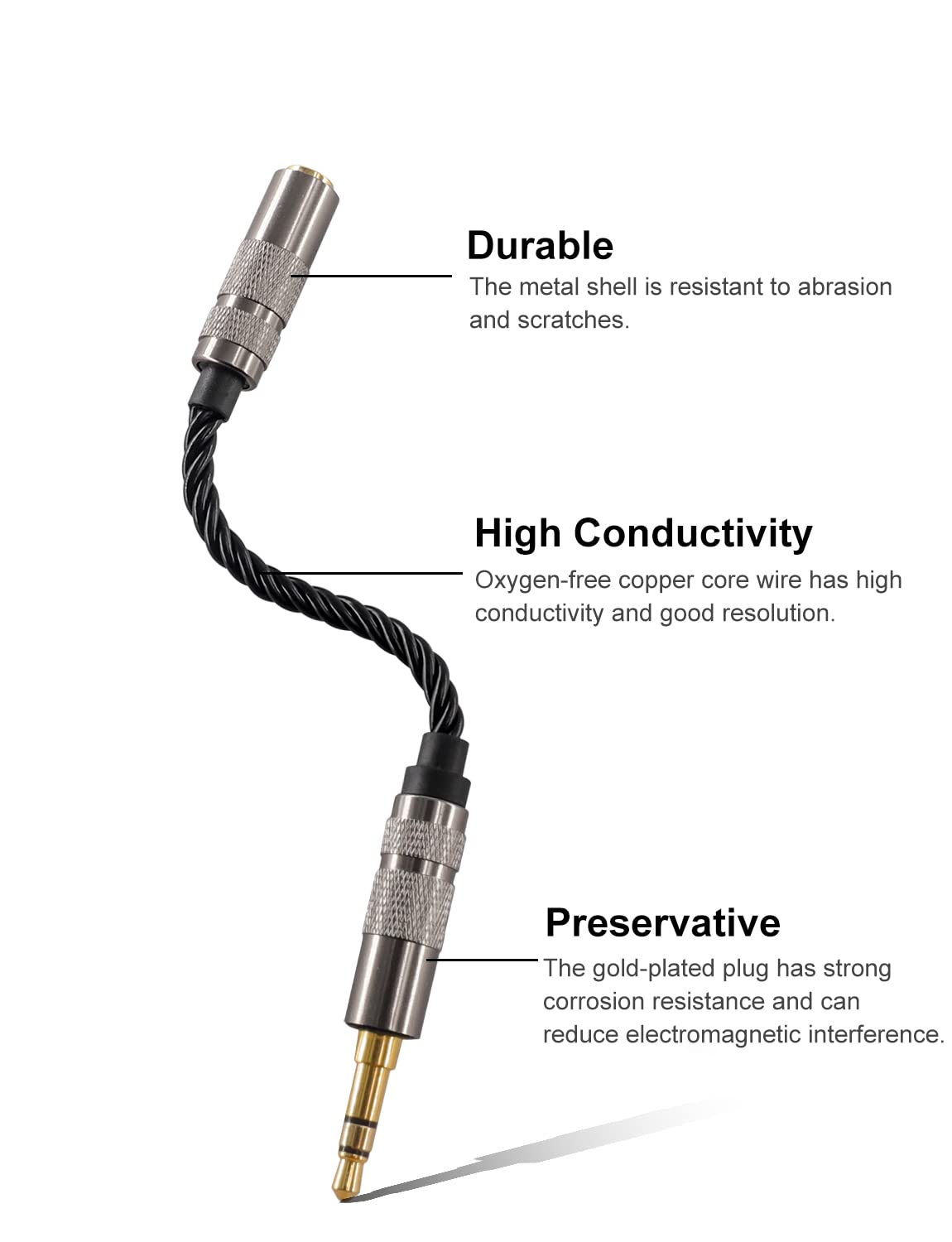 3.5mm Headphone Splitter - Male to Female Audio Adapter with Microphone Support, Stereo Extension Cable for Lossless Sound Quality - Compatible with Laptop, PC, Speaker, Gaming Headset (Perfect for Multiplayer Gaming & Music Sharing)
