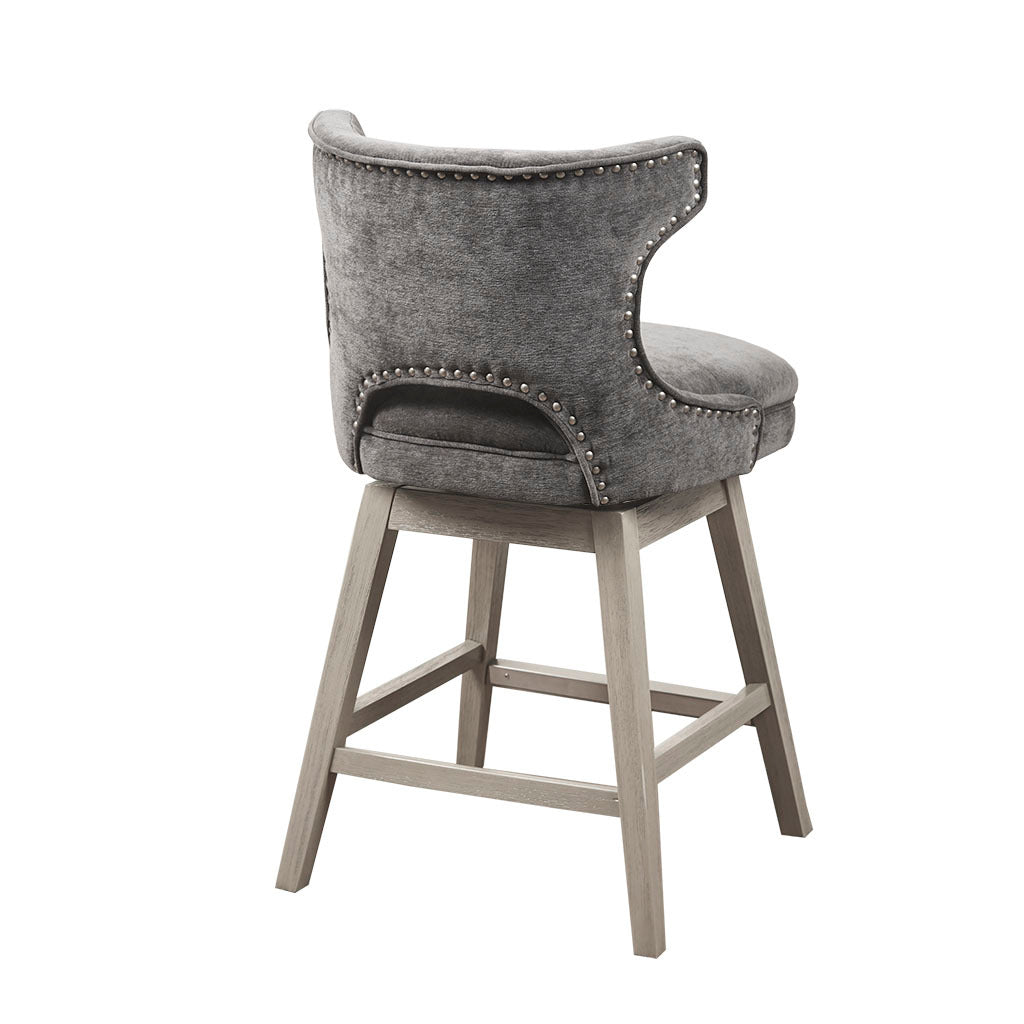 DTY Indoor Living Swivel Counter Stool - Adjustable Height Bar Stool with Padded Seat for Kitchen Island, Breakfast Nook & Home Bar - Comfortable Modern Dining Chair for Small Spaces