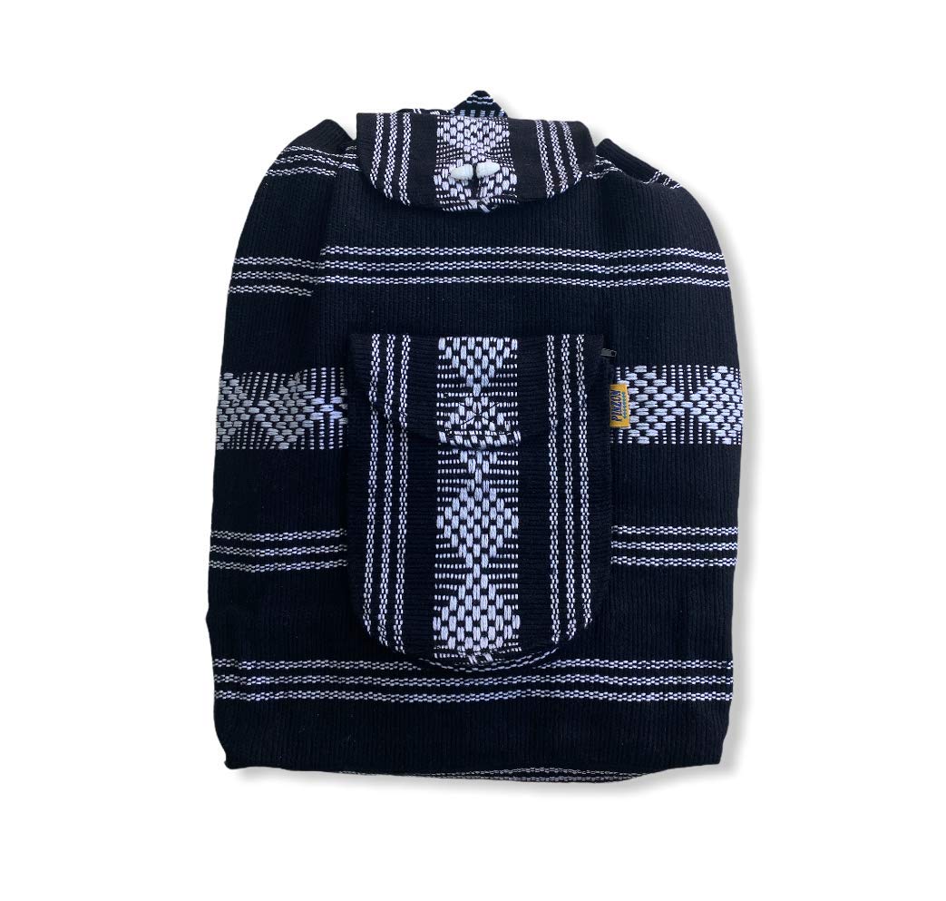 Black & White Boho Backpack - School, Beach & Festival Day Bag