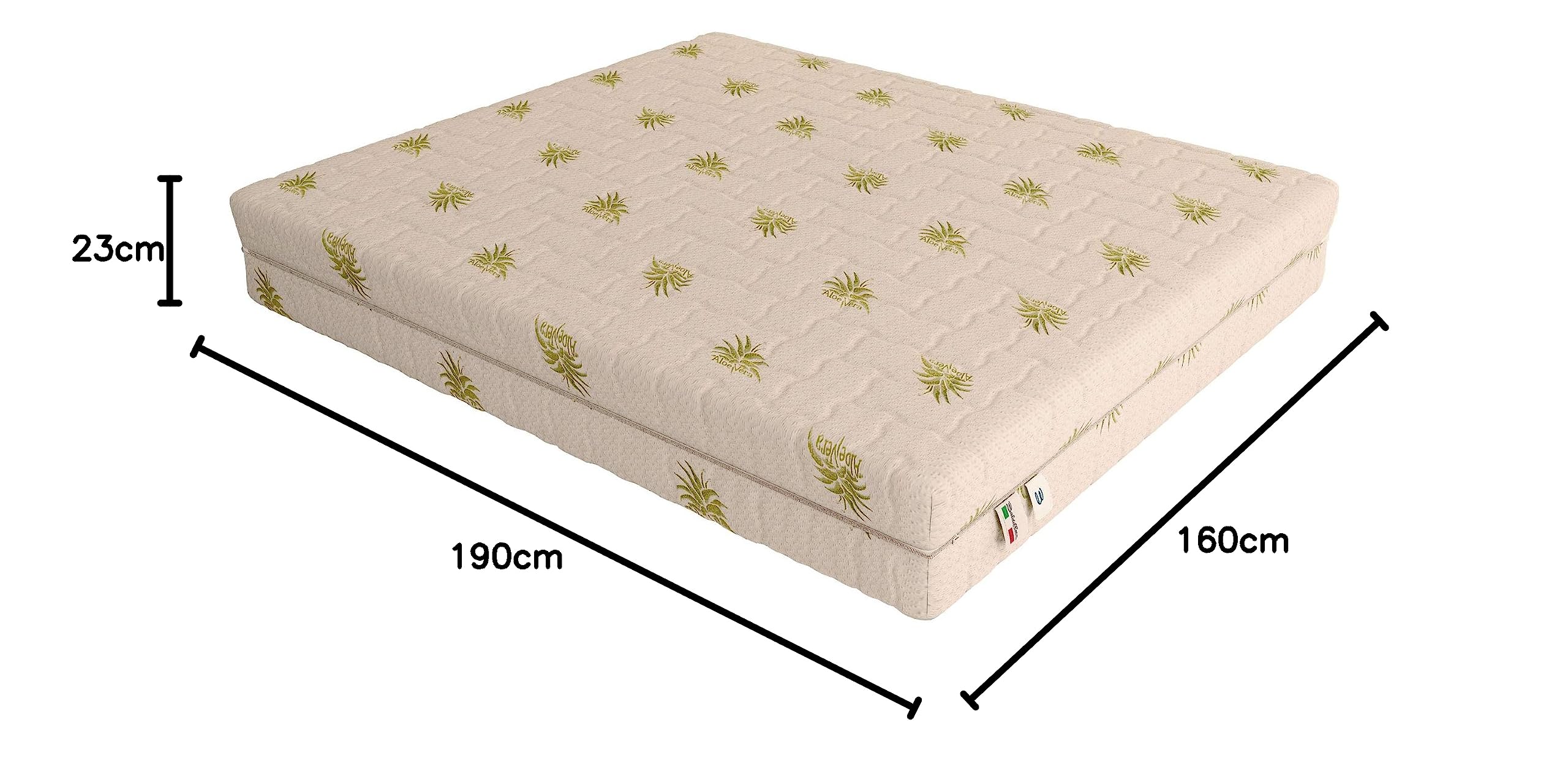 Baldiflex Memory Foam Mattress, Easy Plus Top Nice 160 x 190 cm (63 x 75 inches), 23 cm (9 inches) Height with Removable & Washable Aloe Vera Cover - Perfect for Bedrooms, Guest Rooms & Small Apartments