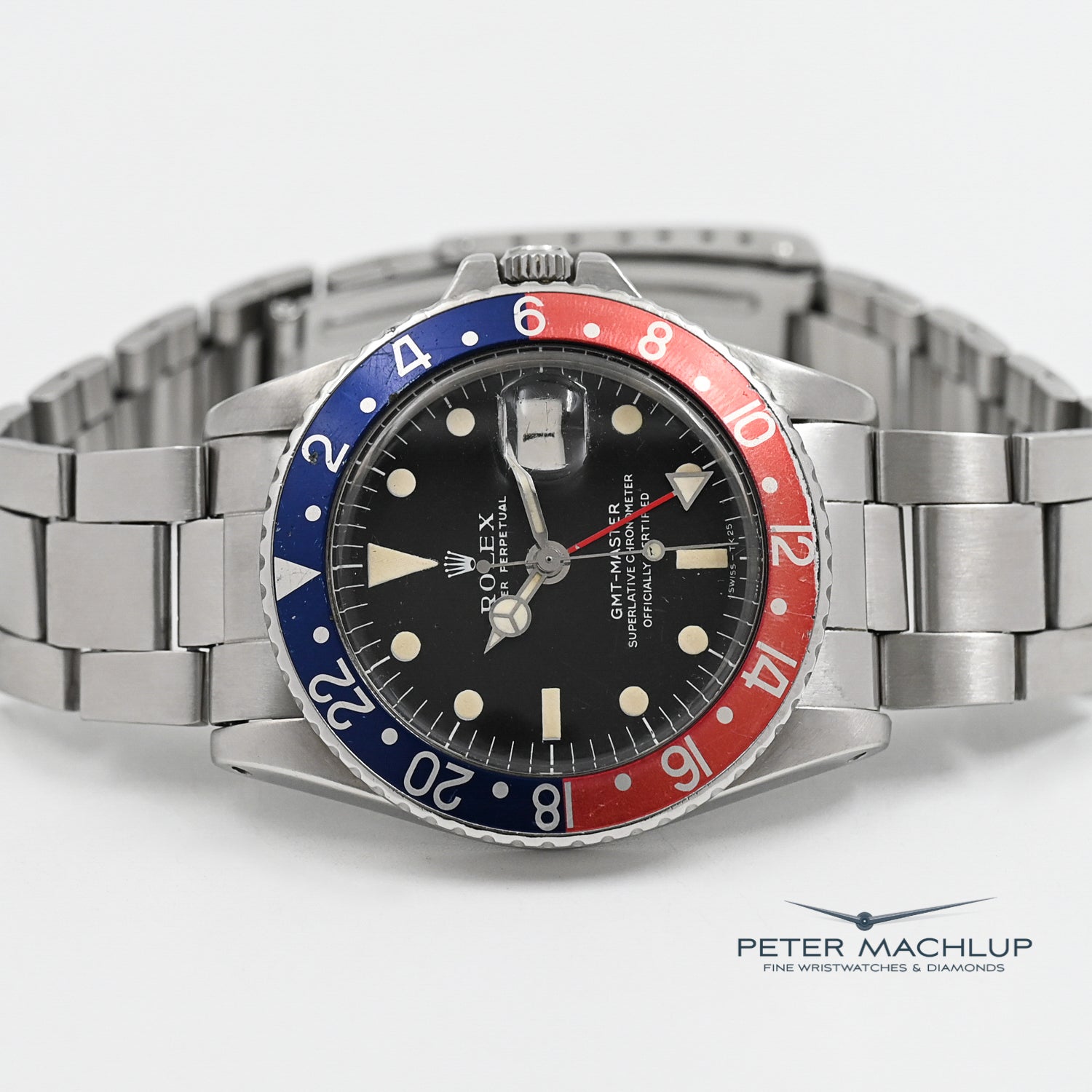 Vintage Rolex GMT-Master Pepsi 1675 Men's Watch - 1970s Stainless Steel Automatic - Perfect for Travelers & Watch Collectors (Air Travel, Business Meetings, Luxury Gift)