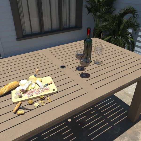 Outdoor Rectangular Counter Height Dining Table - Weather-Resistant Patio Furniture for Backyard, Deck, and Garden Dining - Perfect for Entertaining Guests