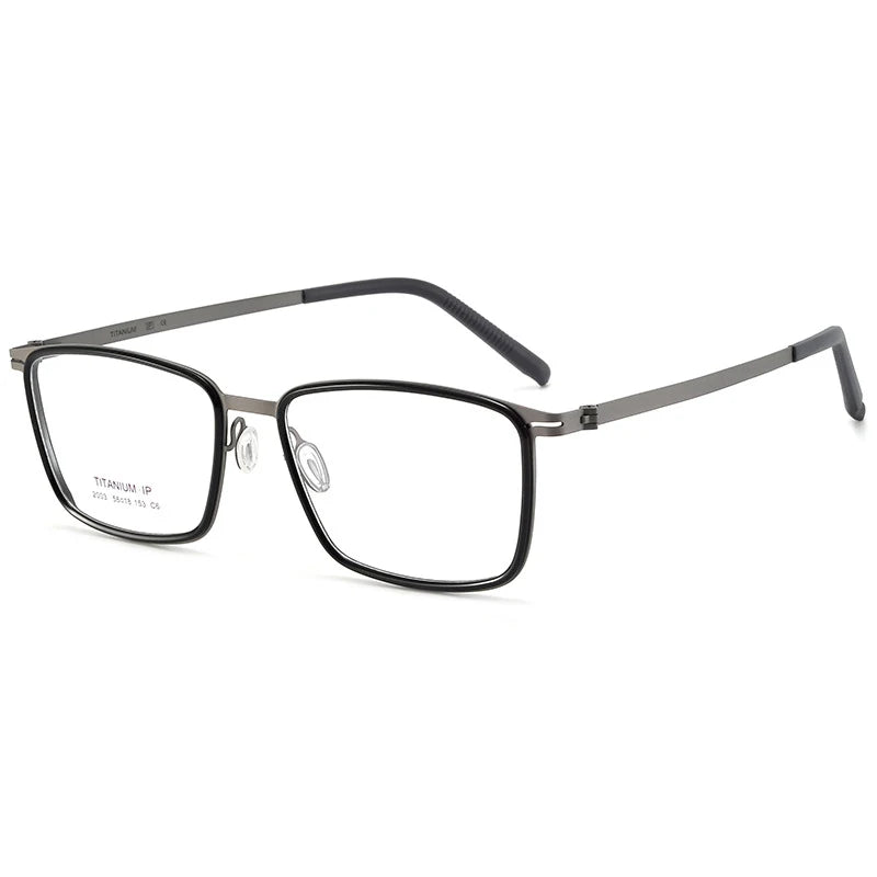Bclear Unisex Full Rim Square Titanium Acetate Eyeglasses L2003 - Lightweight Durable Frame for Men & Women - Perfect for Reading, Work, and Everyday Wear