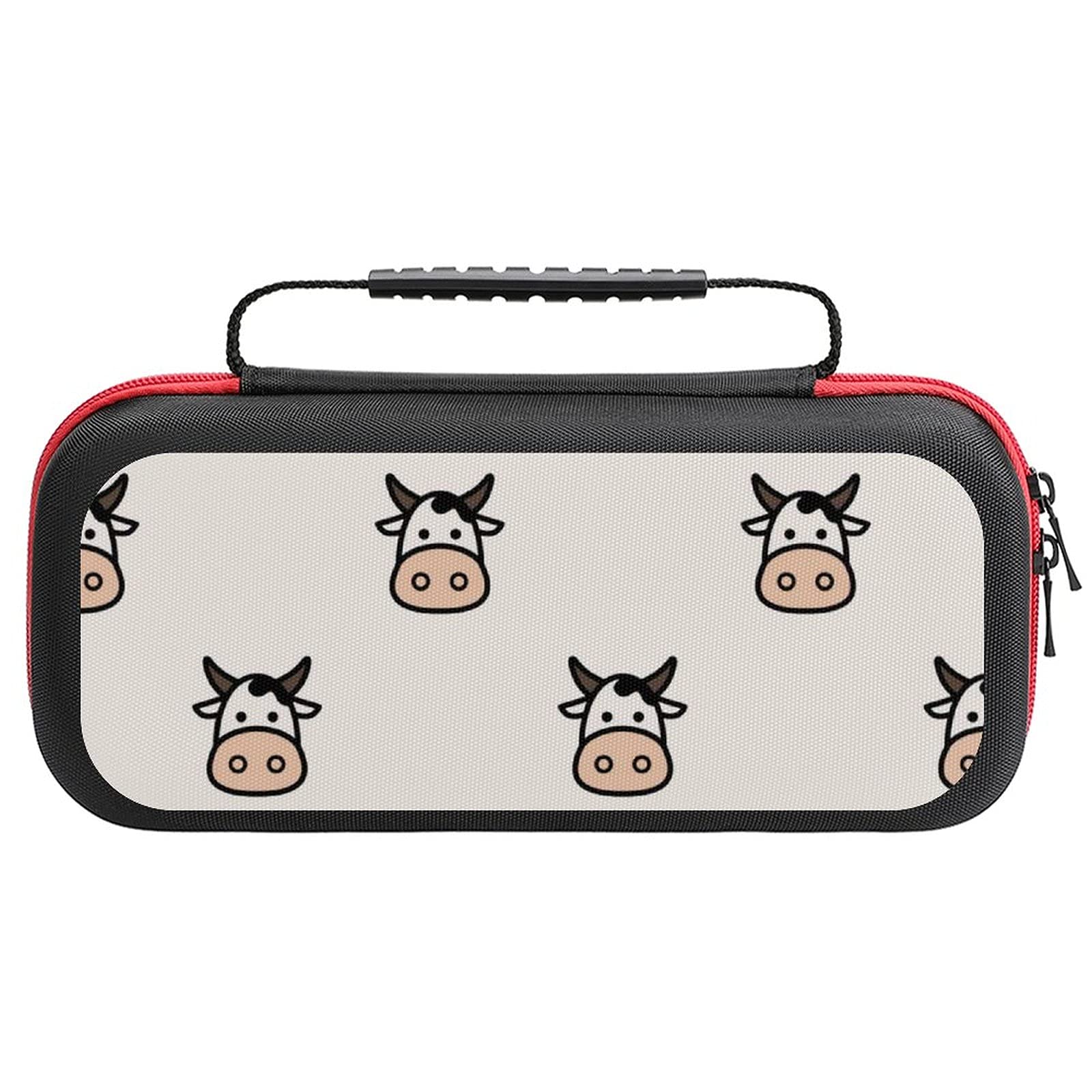 Nintendo Switch Lite Carrying Case with Cute Cow Print - Portable Travel Storage Bag for Switch Lite Console & Accessories | Perfect for Gaming On-The-Go, School, Commute & Travel Protection