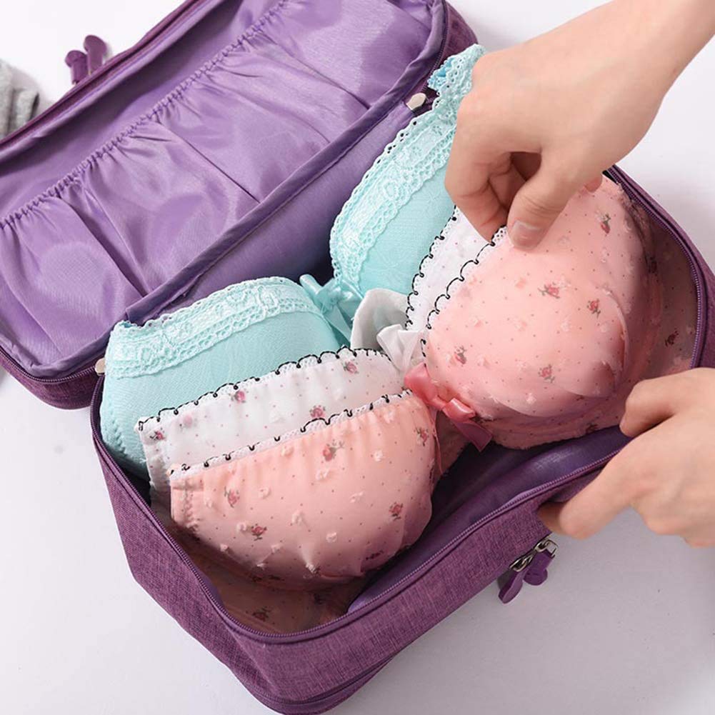 Waterproof Portable Underwear & Bra Storage Bag - Multi-Layer Travel Organizer Packing Cube for Women | Perfect for Gym, Business Trips & Vacation Luggage Organization