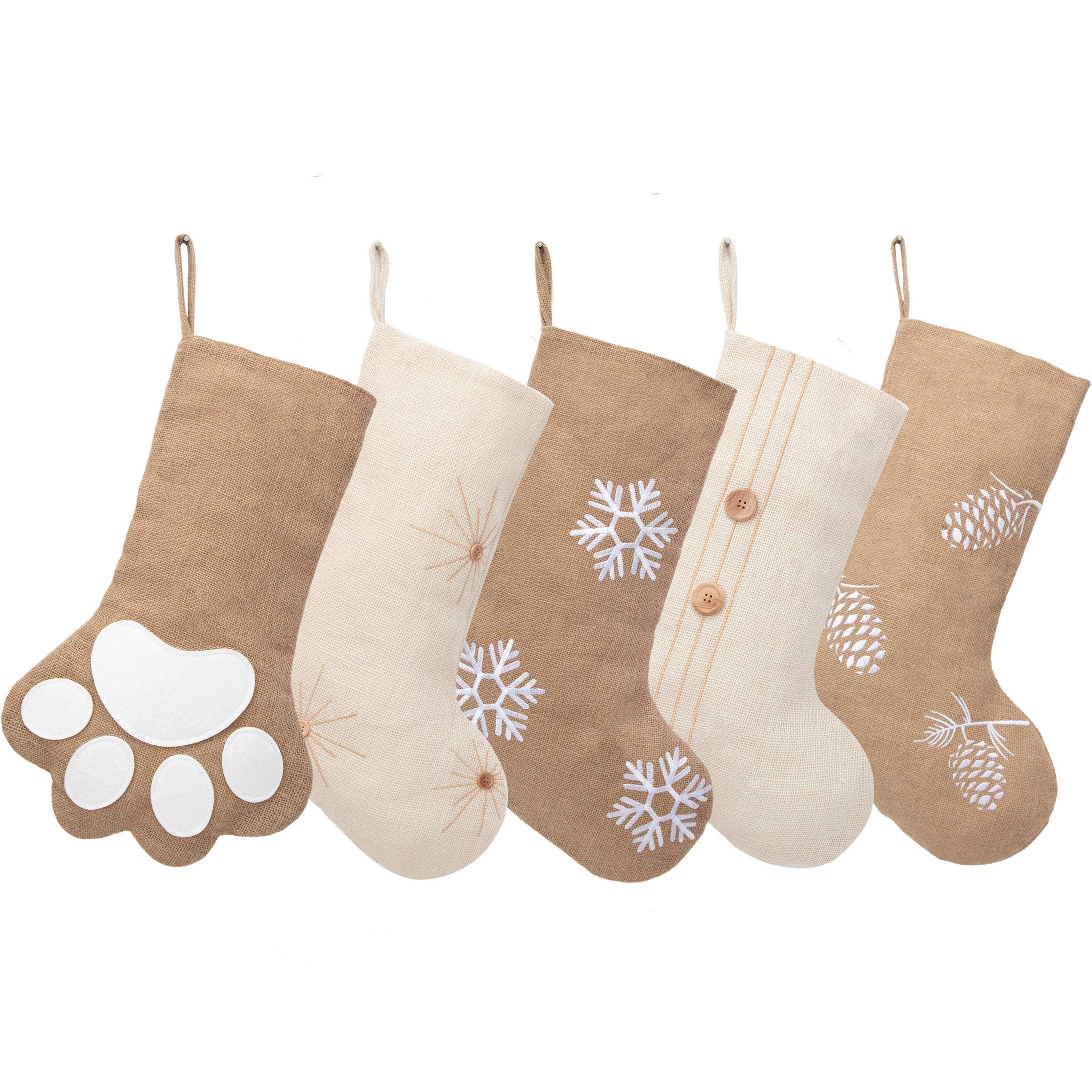 GEX 5-Pack Large Christmas Stockings - 18.5