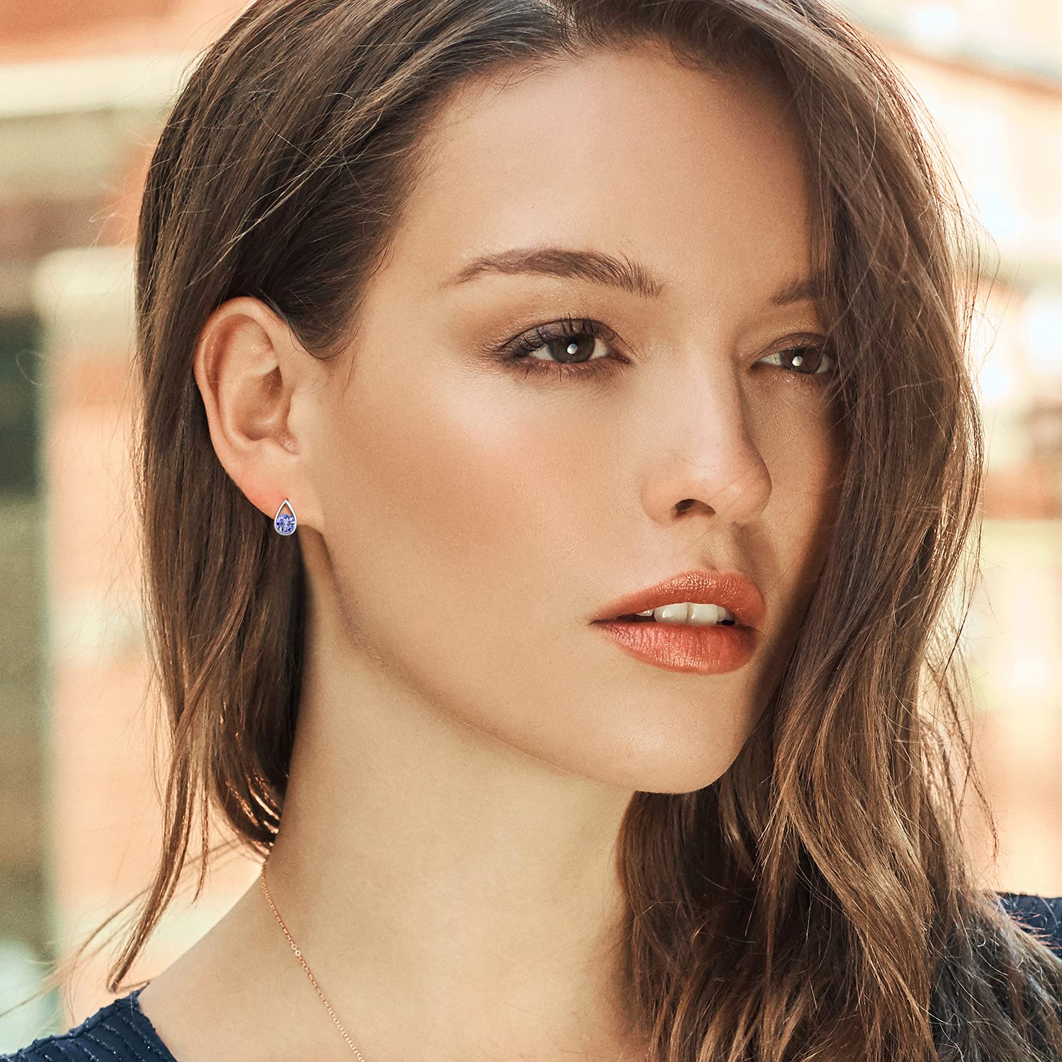 Gem Stone King Teardrop Stud Earrings for Women & Men - 925 Sterling Silver 5mm Round Birthstone Jewelry | Elegant Gift for Mom, Wife, Her | Perfect for Birthdays, Anniversaries & Special Occasions