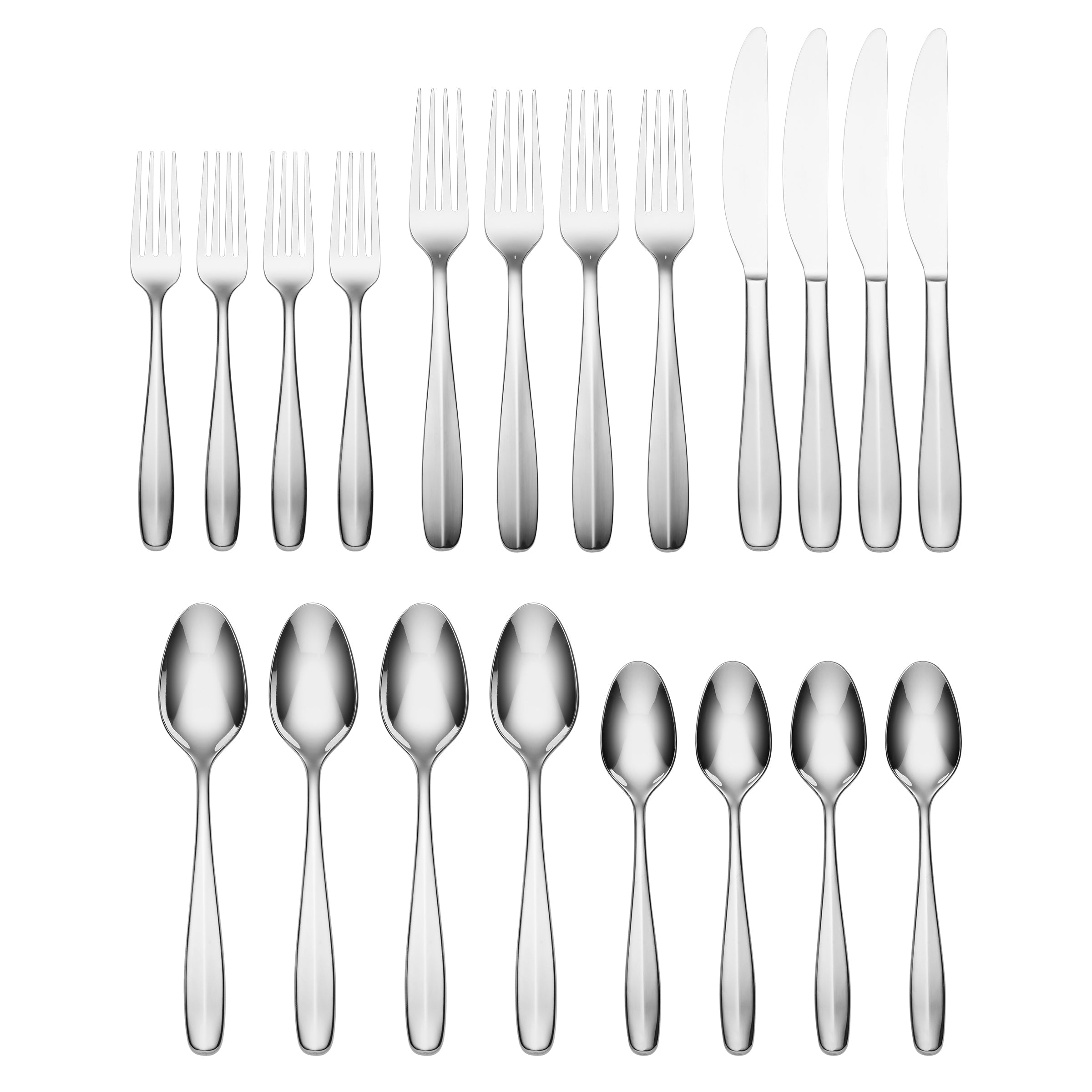 Premium Oakwood 20-Piece Stainless Steel Flatware Set - Elegant Silverware for 4 People, Dishwasher Safe - Perfect for Dining, Weddings & Dinner Parties