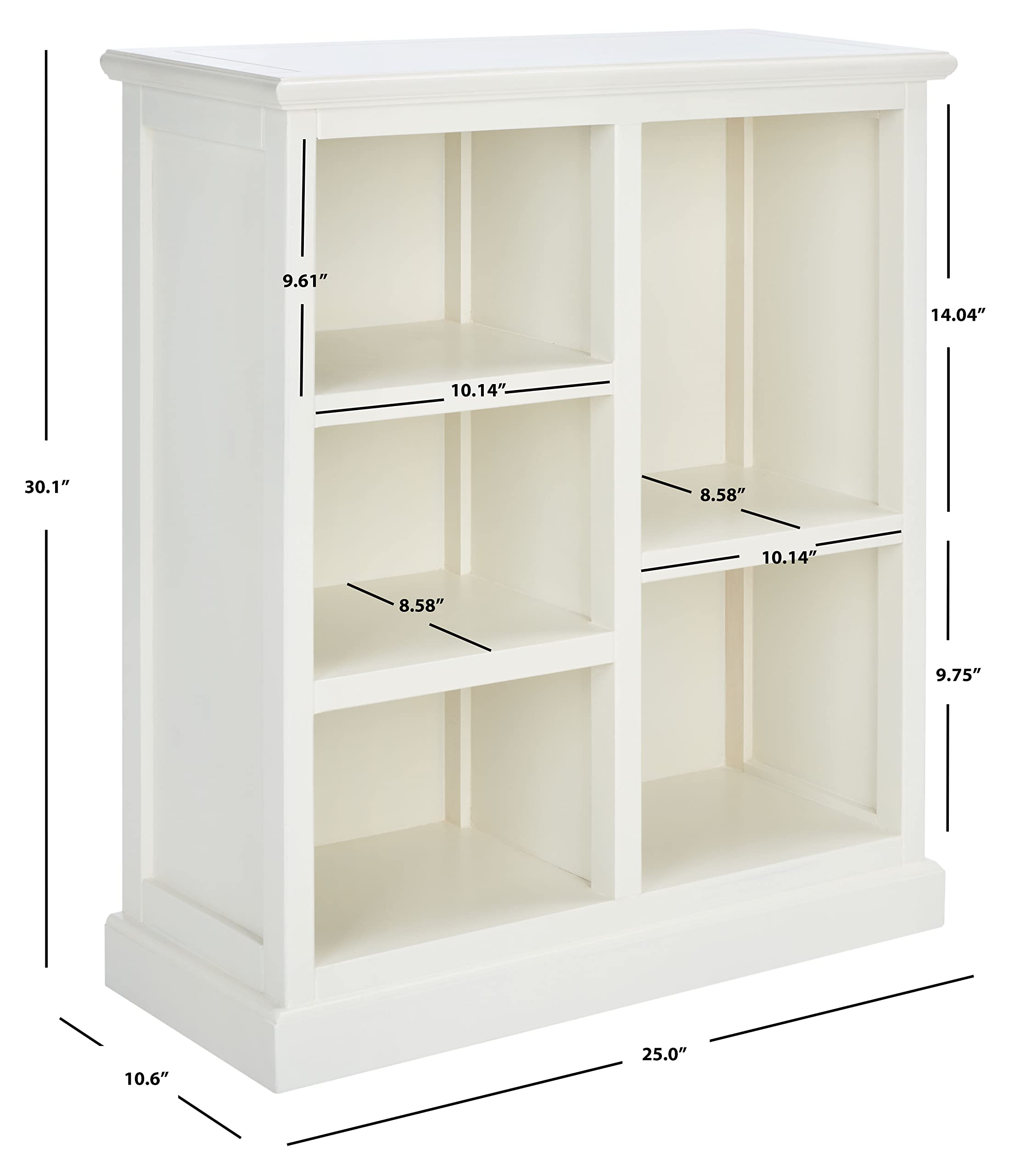 SAFAVIEH Home Collection Maralah White 5-Shelf Bookcase - Fully Assembled Modern Bookshelf for Living Room, Bedroom & Office - Perfect for Organizing Books, Decor & Storage Needs