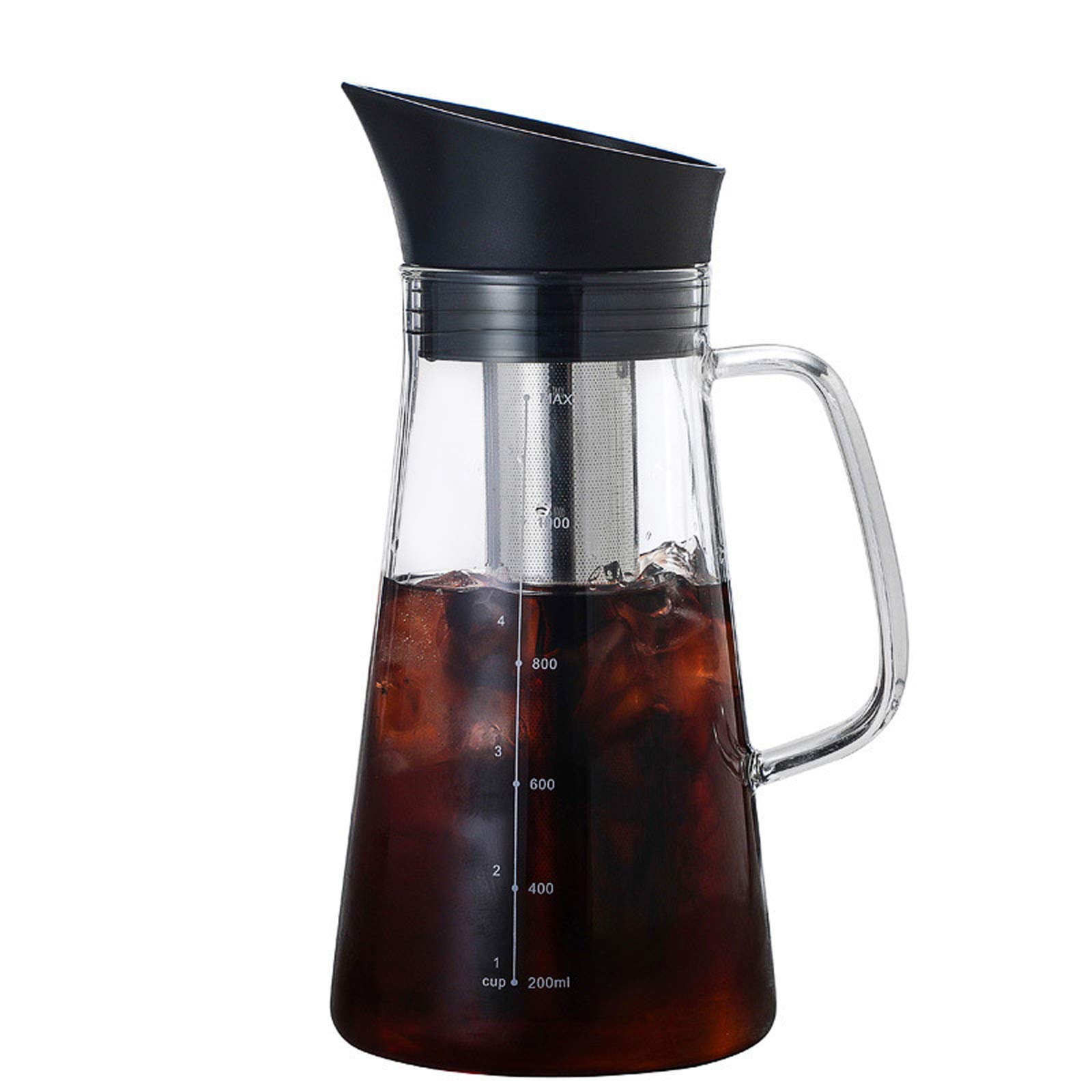 Premium Chip Trip Glass Cold Brew Coffee Maker - High Borosilicate Heat-Resistant Iced Tea & Coffee Pot - Perfect for Home Brewing, Office Use & Outdoor Camping