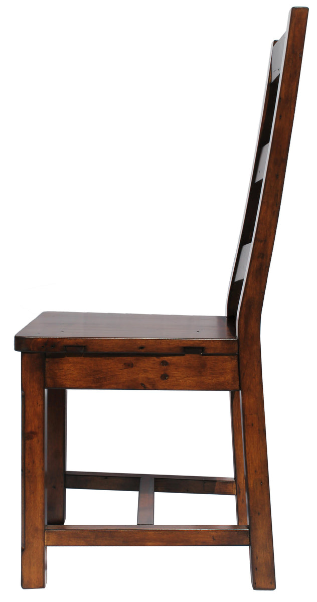 Authentic Irish Coast Ladder Back Chair in African Dusk Finish - Rustic Farmhouse Dining Room & Kitchen Accent Chair for Home Decor