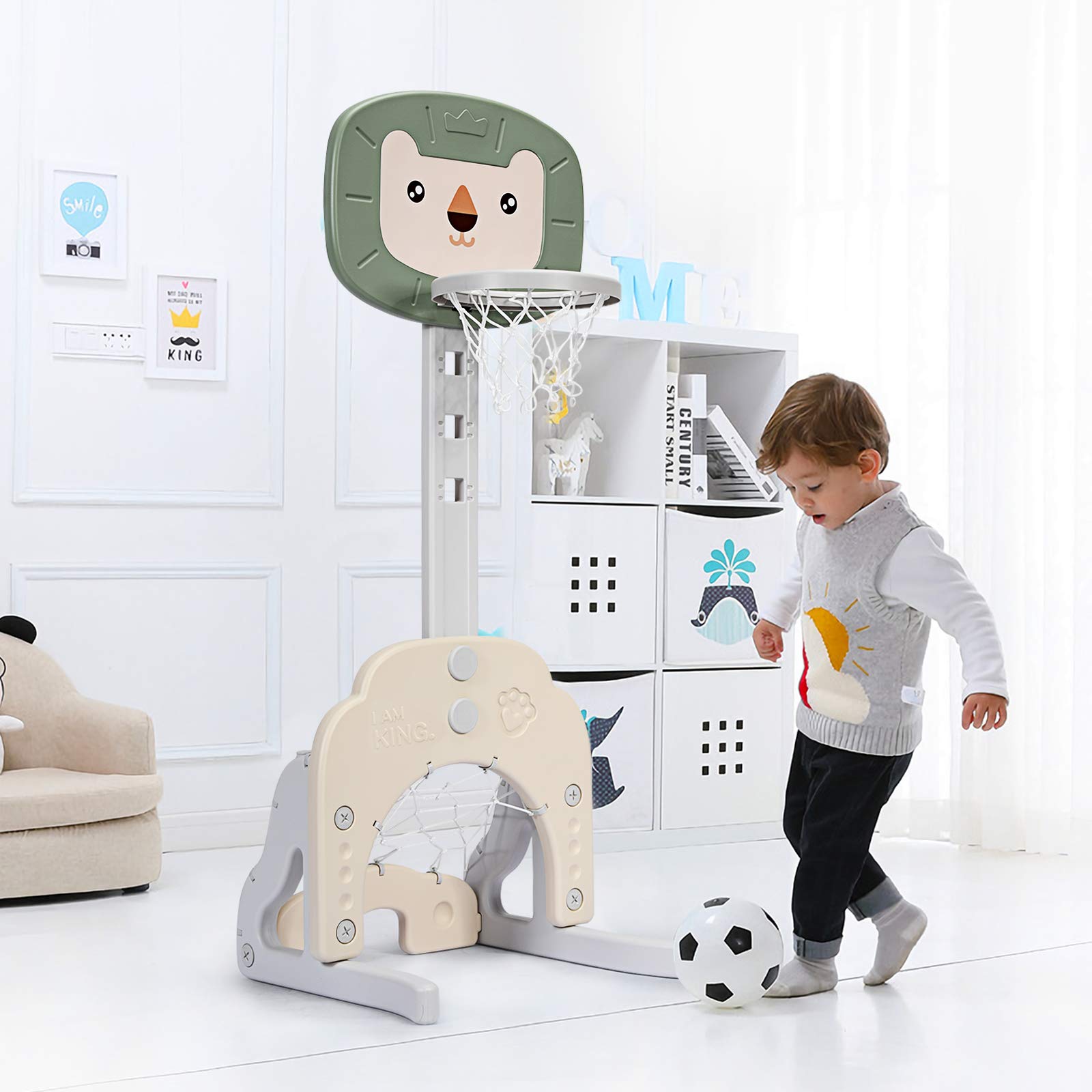 Costzon Adjustable Kids Basketball Hoop - 5 Height Levels for Indoor/Outdoor Play - Perfect Sports Gift for Toddlers