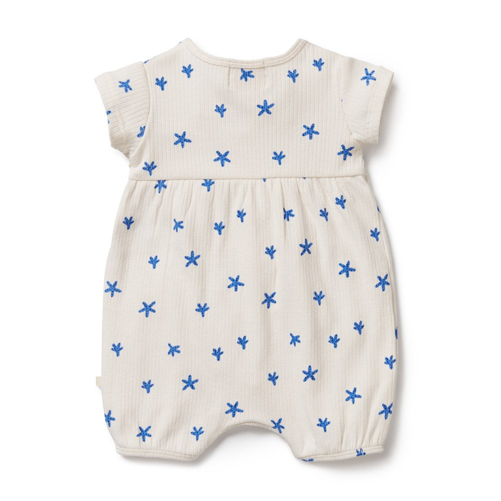 Little Starfish Organic Cotton Rib Playsuit for Baby Girls & Boys - Soft & Comfortable Outfit for Playtime, Daycare & Special Occasions