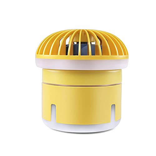 Portable USB Rechargeable Mini Desk Fan with 350ml Water Tank - 3 Speed Cooling Fan & Misting Function, Ultra Lightweight Personal Fan for Office, Bedroom, Outdoor, Travel | Perfect for Home, Work, and Summer Activities (Yellow)