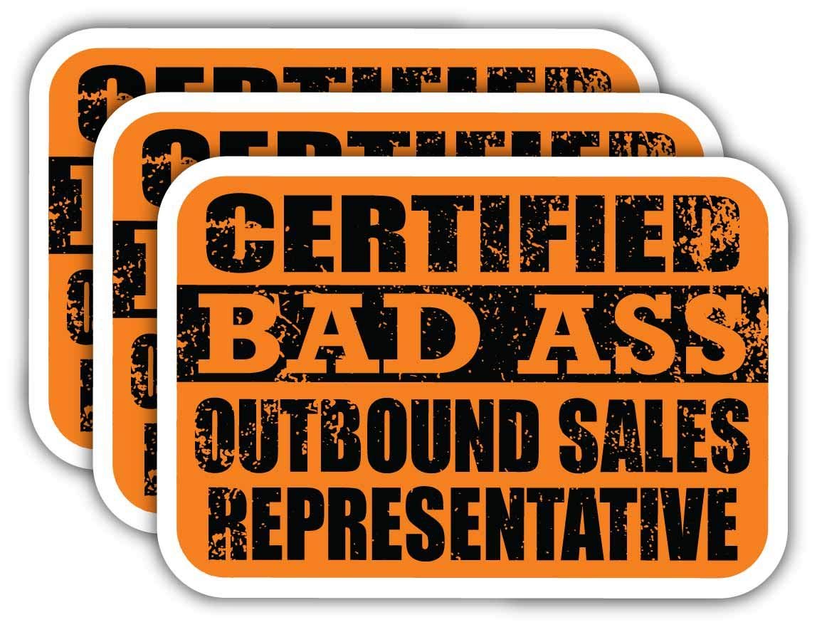 Certified Bad Ass Sales Stickers - Funny Job Gift for Laptops & Cars