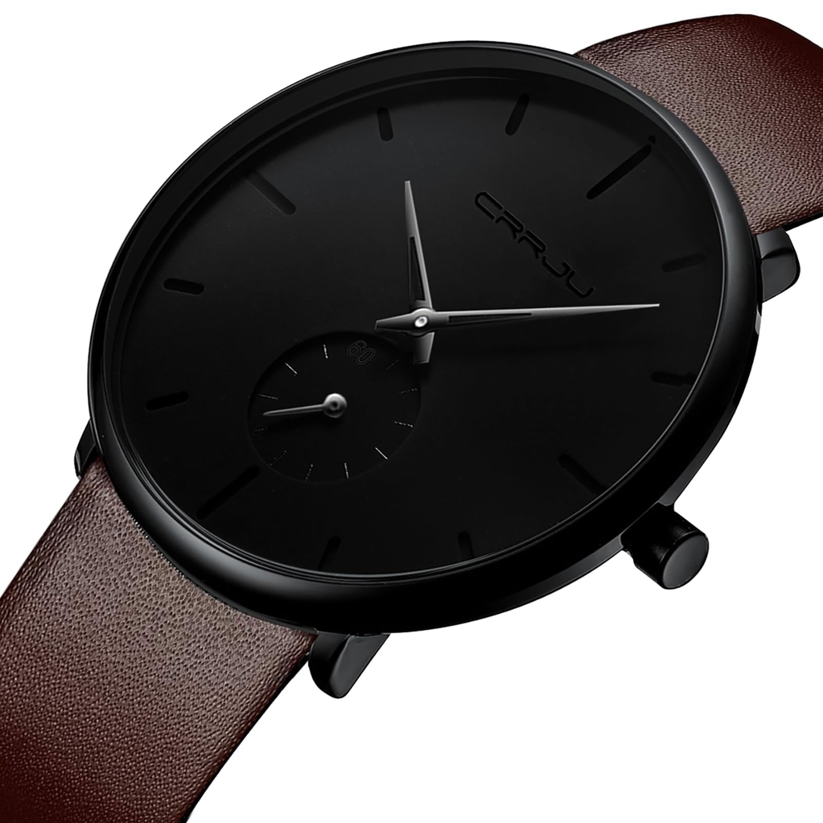 Ultra-Thin Minimalist Waterproof Men's Watch - Slim Dress Watch for Men & Women with Genuine Leather Strap - Perfect for Business, Casual & Formal Occasions
