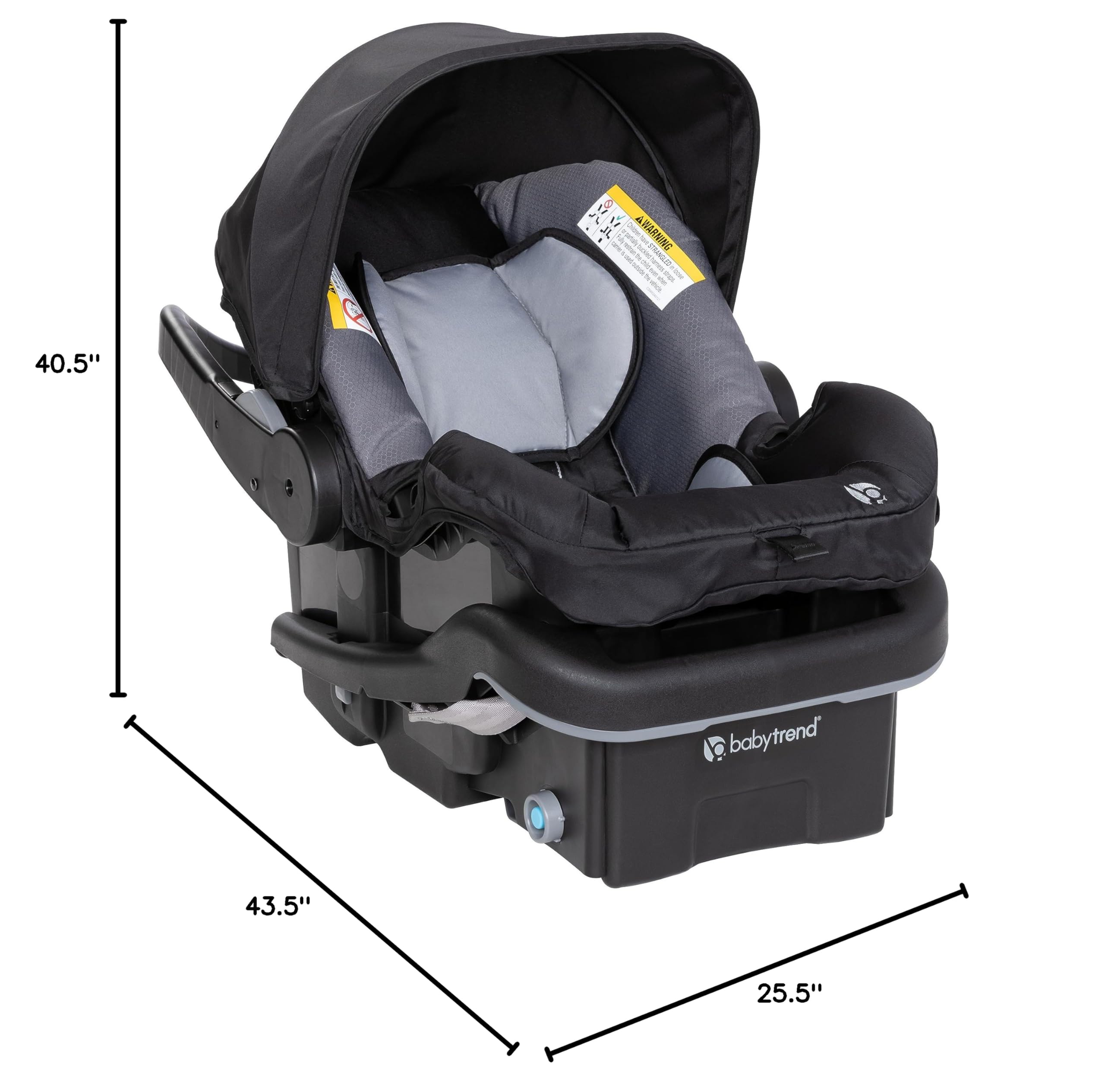 Baby Trend Passport® Seasons All-Terrain Stroller Travel System with EZ-Lift™ PLUS Infant Car Seat - Dash Black | Lightweight & Durable for Outdoor Adventures, Shopping & Travel | Perfect for Newborns & Toddlers