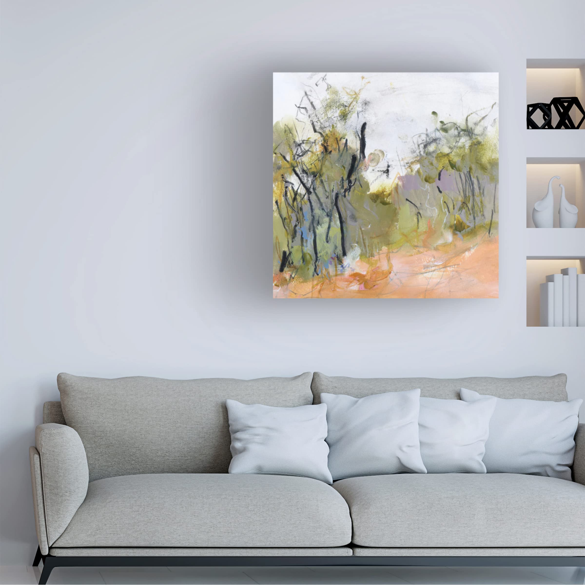Trademark Fine Art 'Fire Trail to Hanging Rock' Canvas Wall Art by Ann Gordon - Stunning Landscape Painting for Living Room, Bedroom & Office Decor