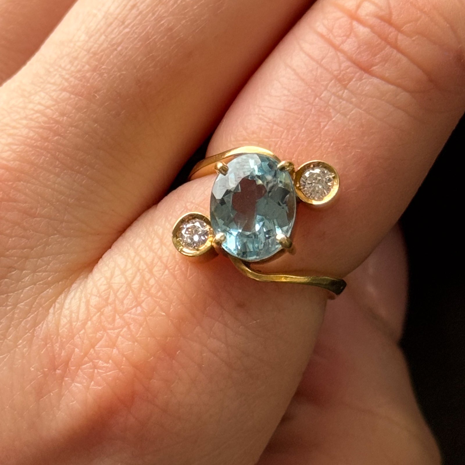 Blue Topaz and Diamond Ring - 3.00ct Blue Topaz with 0.20ctw Diamond Accents - Size 6.5 - Elegant Birthstone Jewelry for Women - Perfect for Engagement, Anniversary, and Special Occasion Gifts
