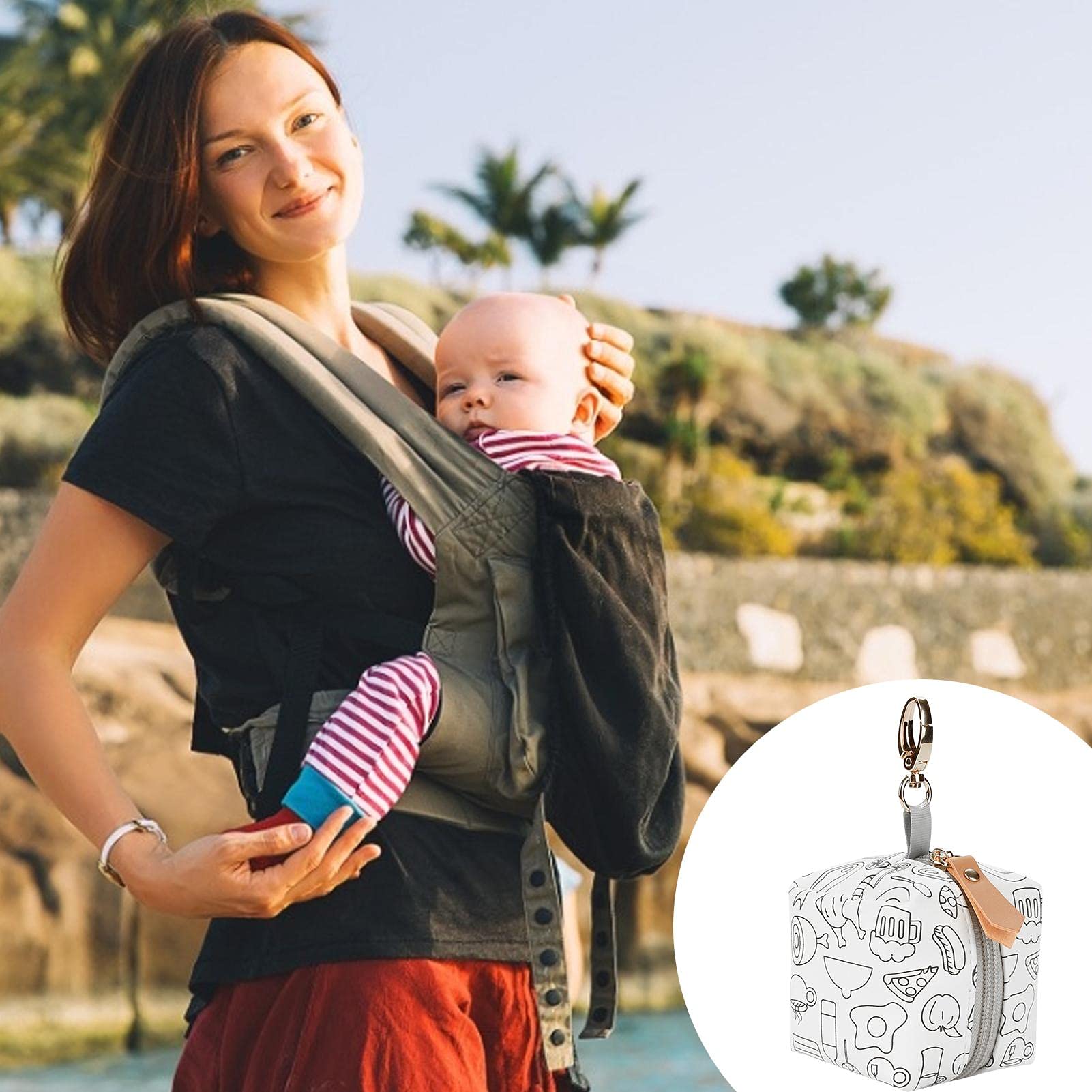 Gusengo Baby Pacifier Case - Portable Pacifier Storage Box for Infants, BPA-Free Silicone Pacifier Holder with Clip for Diaper Bags & Strollers - Perfect for Travel, Daycare & On-the-Go Parents