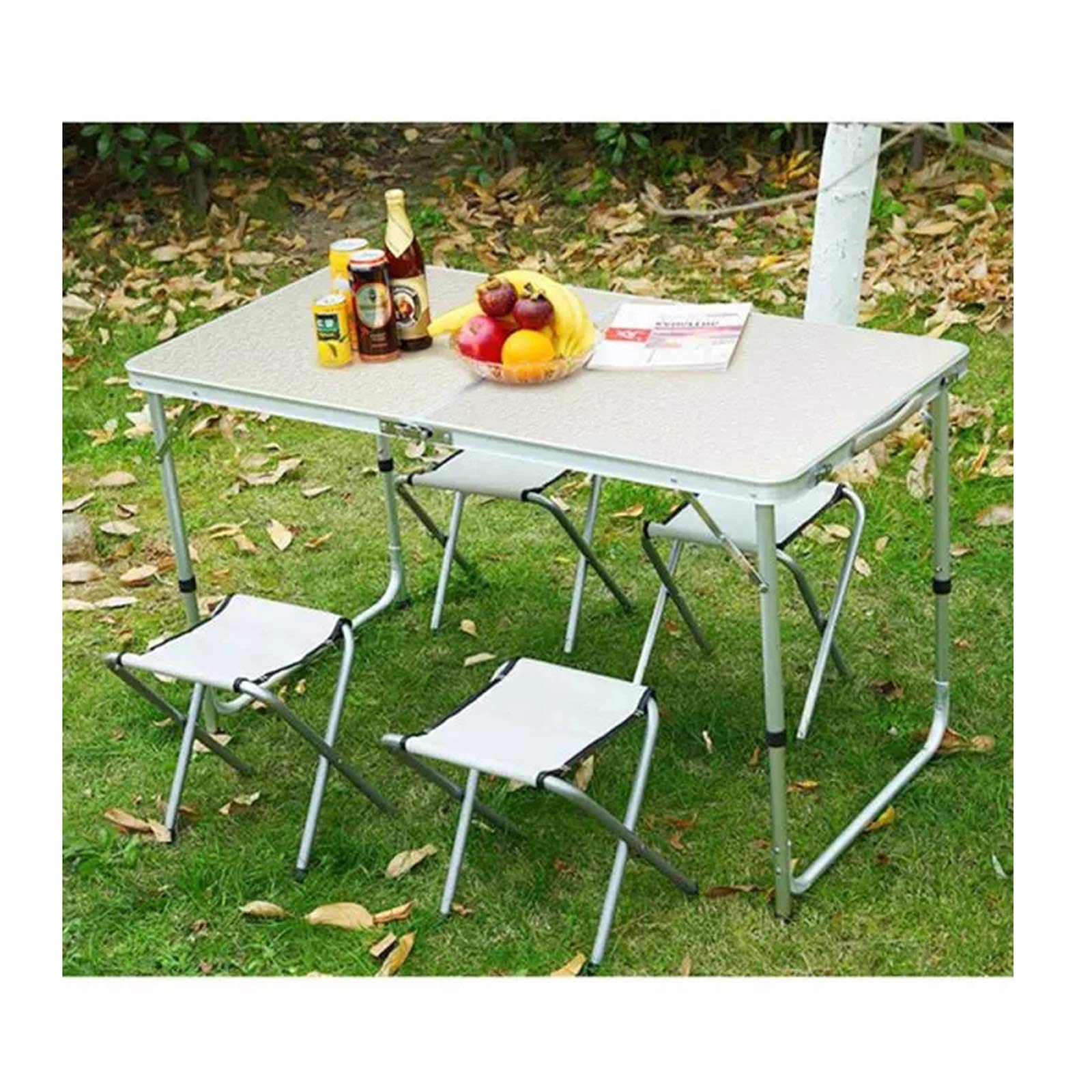 Portable Aluminum Alloy Folding Outdoor Table and Chair Set - Lightweight Picnic, Camping, BBQ, Beach, and Garden Furniture for Outdoor Dining and Relaxation