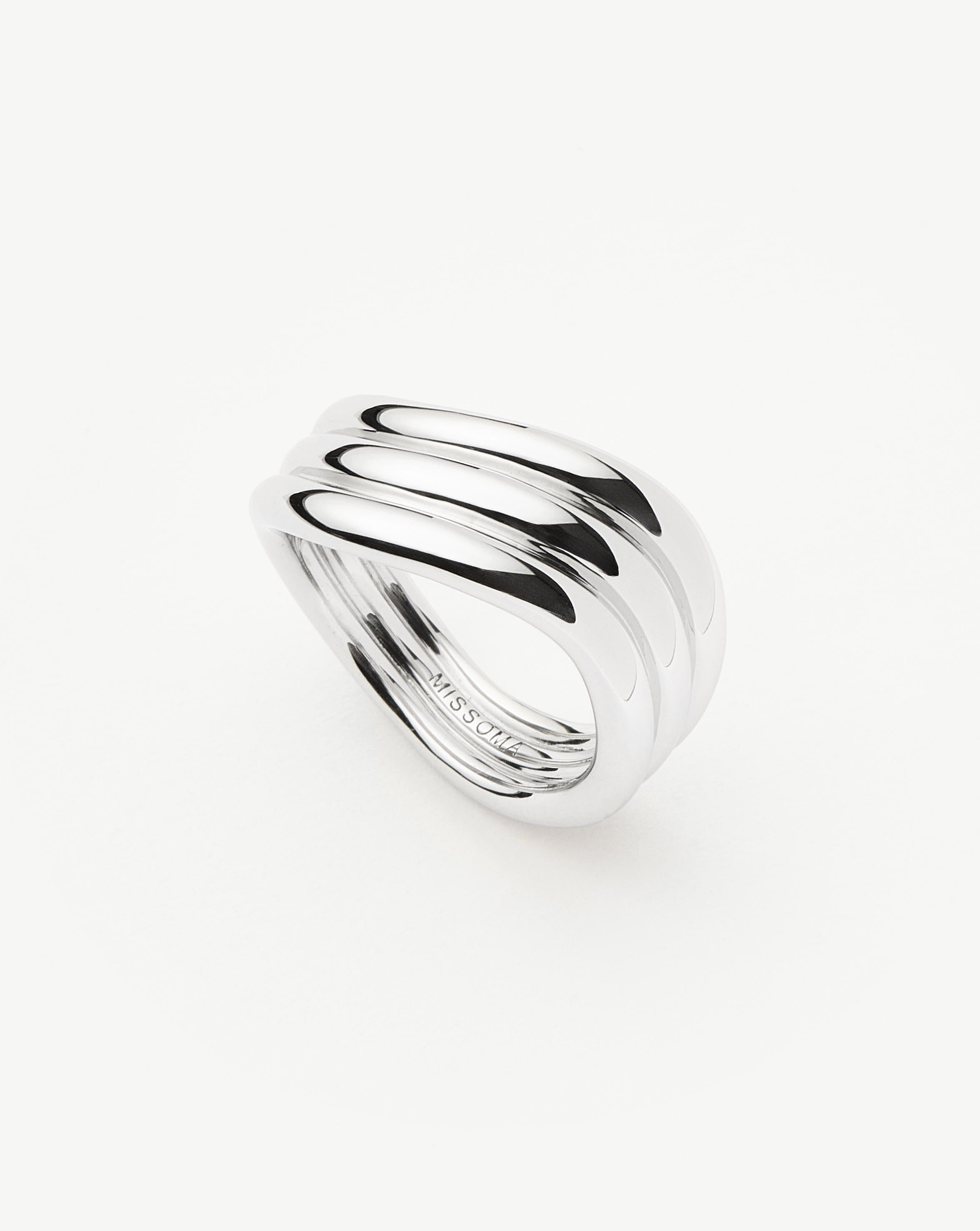 Savi Signature Triple Ring - Elegant Silver Plated Stackable Rings for Women | Perfect for Everyday Wear, Gift Giving & Special Occasions