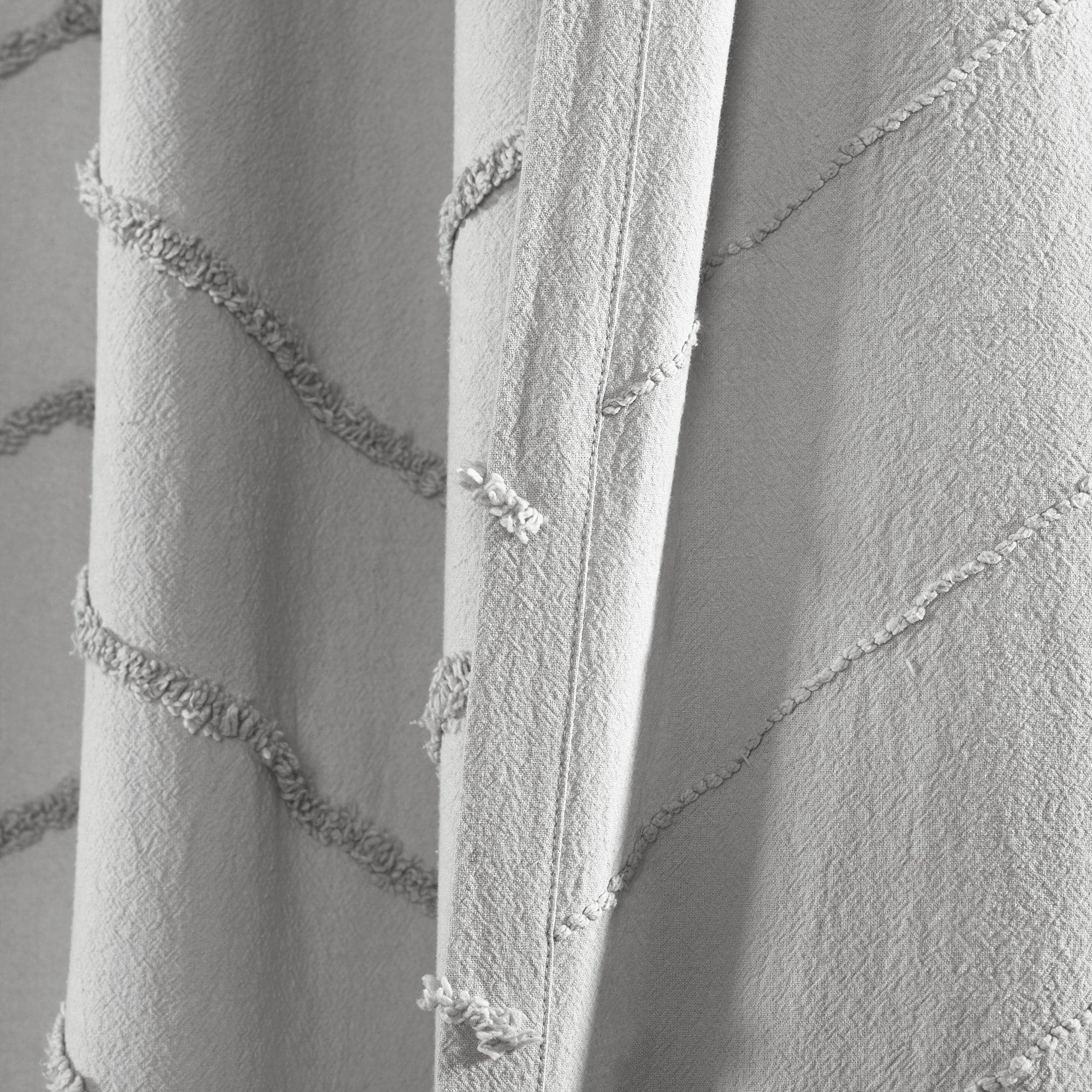 Soft Chenille Chevron Window Curtain Panel Set - Blackout Thermal Insulated Drapes for Living Room & Bedroom