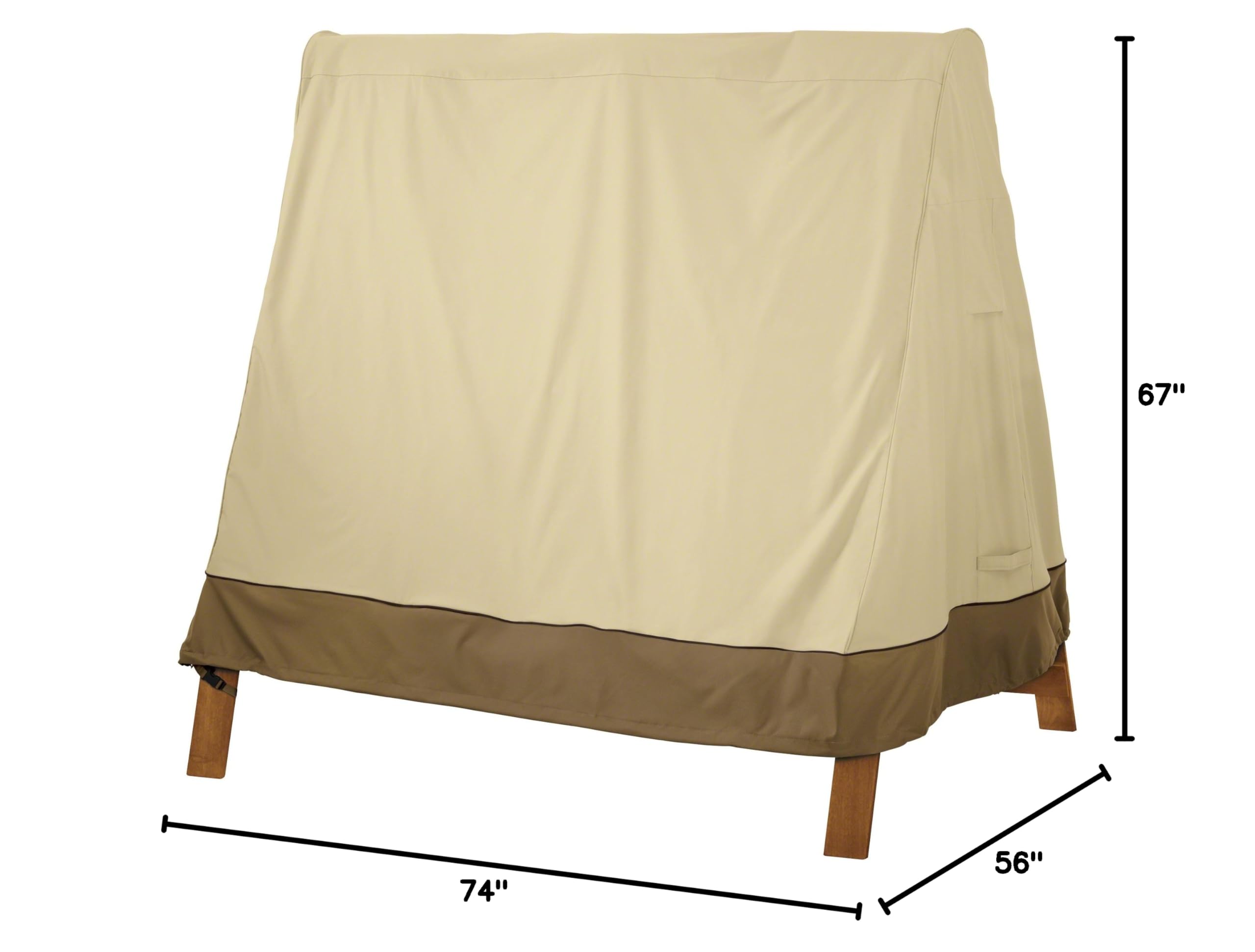 Classic Accessories Veranda 72 Inch A-Frame Swing Set Cover - Water-Resistant Outdoor Protection for Patio, Garden, and Backyard