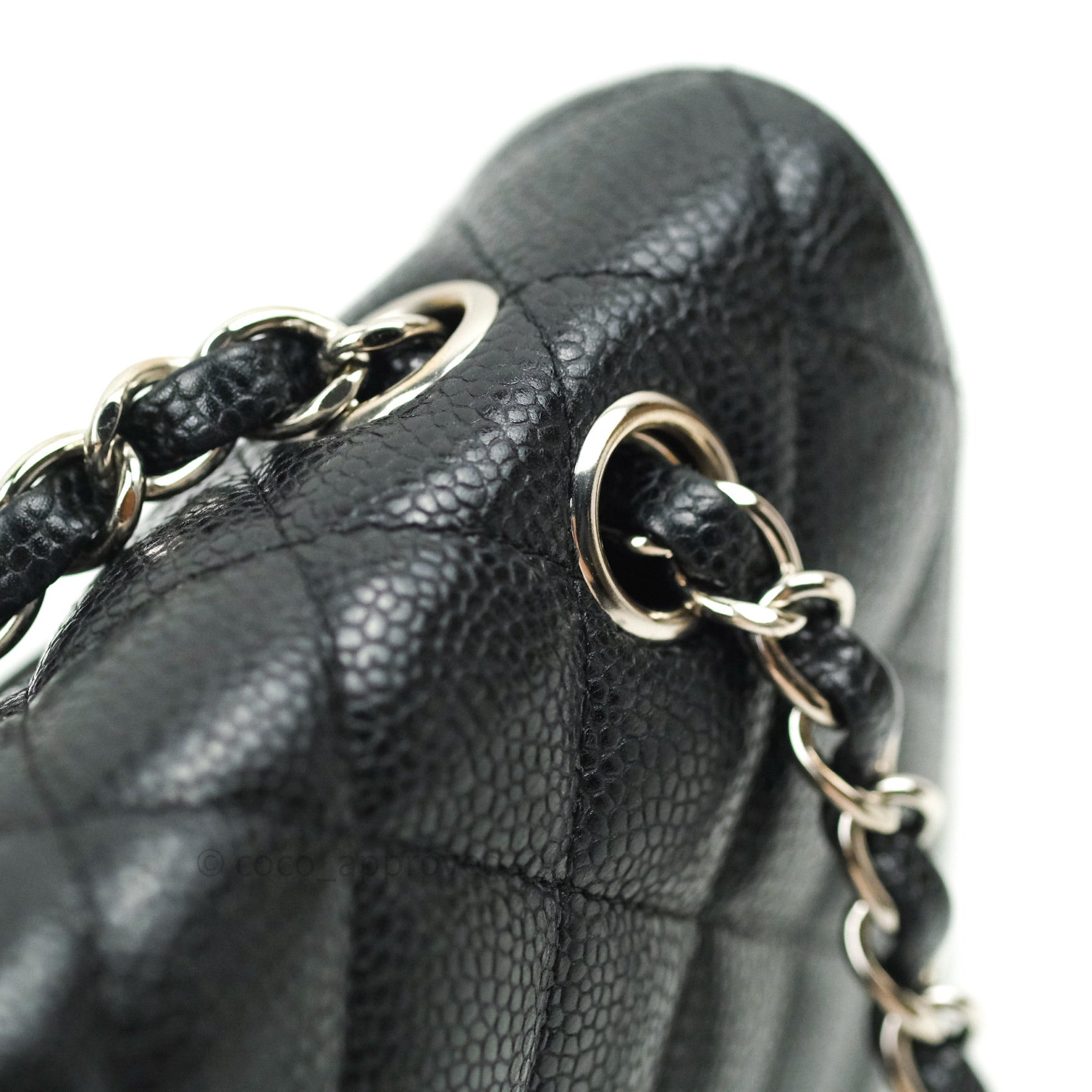 Chanel Classic Medium Double Flap Bag Black Caviar Leather with Silver Hardware - Luxury Shoulder Bag for Women, Perfect for Work, Evening Events & Special Occasions