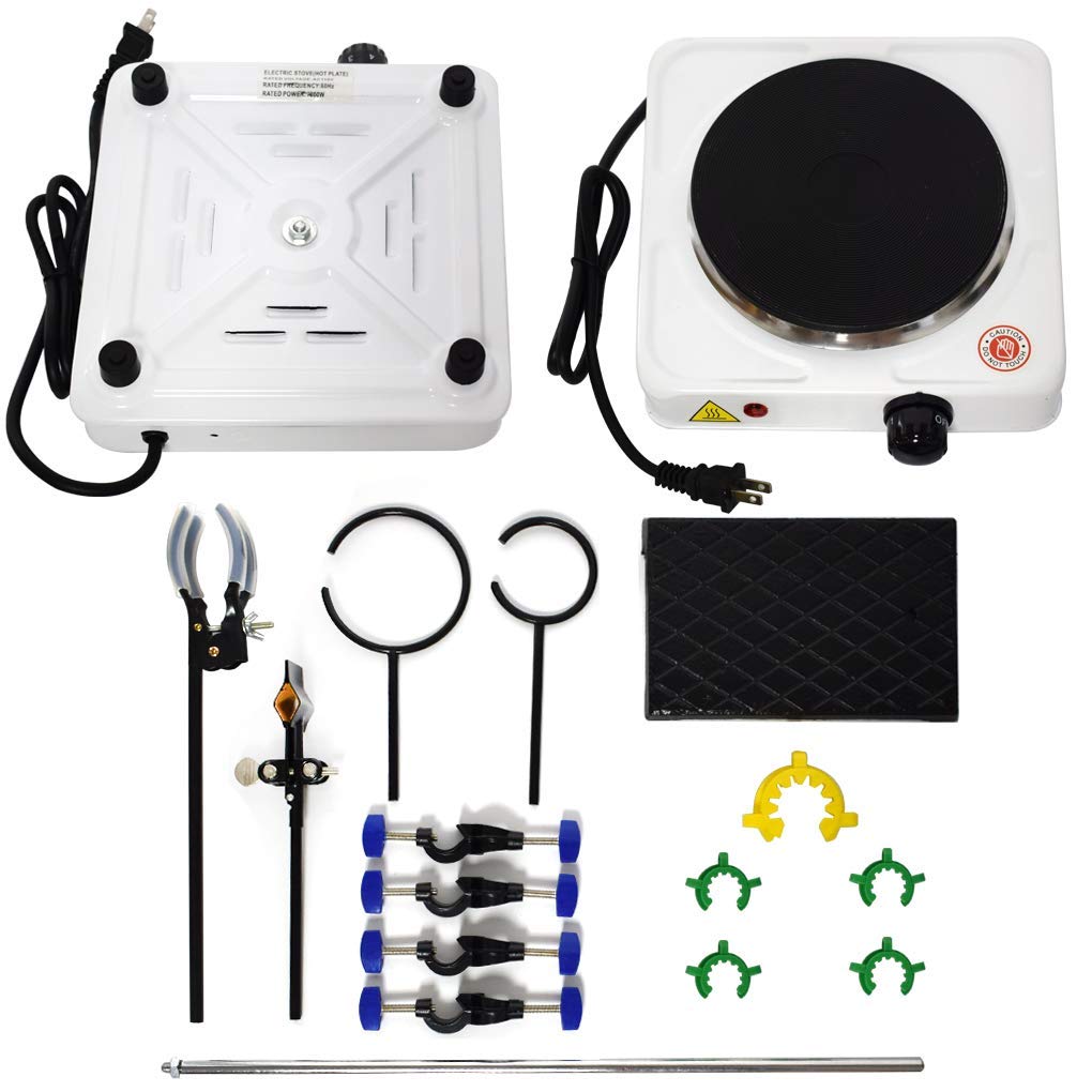1000ml Essential Oil Distillation Kit with Graham Condenser, Hot Plate & Separator - Lab Glass Steam Water Distiller for Aromatherapy, Herbal Extracts & Home Purification (Perfect for DIY Essential Oils, Hydrosols & Natural Remedies)