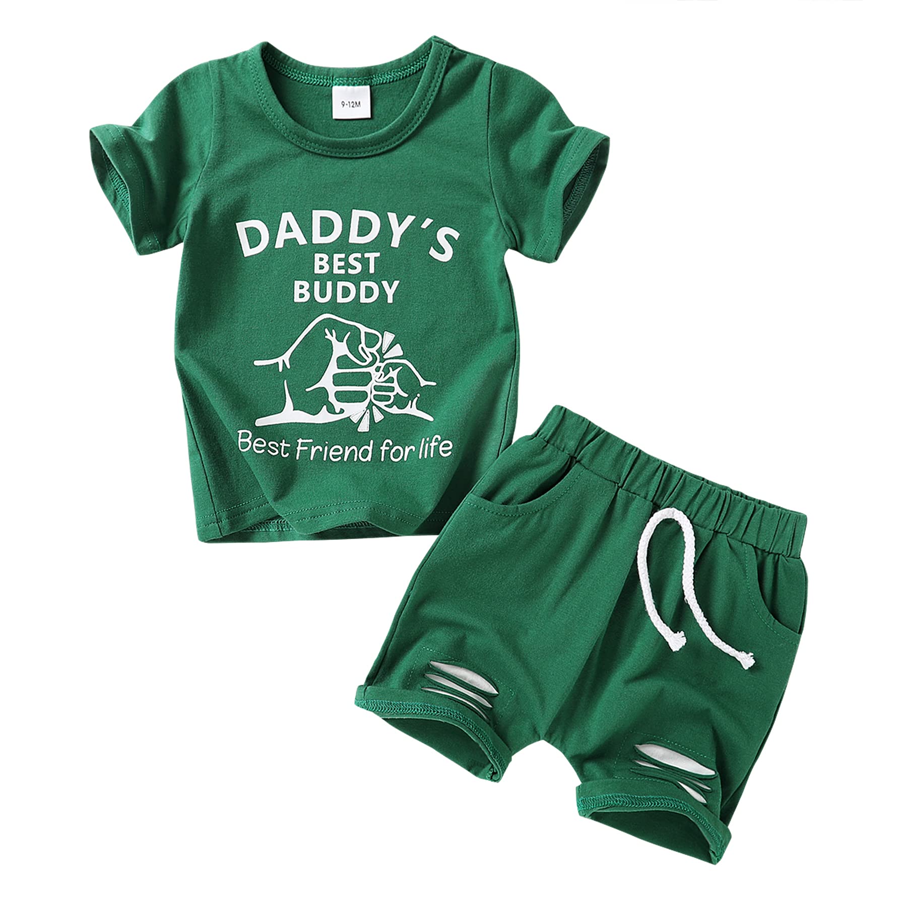 Happy Town Toddler Baby Boy Clothes - Soft Cotton Short Sleeve T-Shirt & Matching Shorts Set | Summer Outfits for Boys 1-3 Years | Playtime, Beach & Outdoor Activities