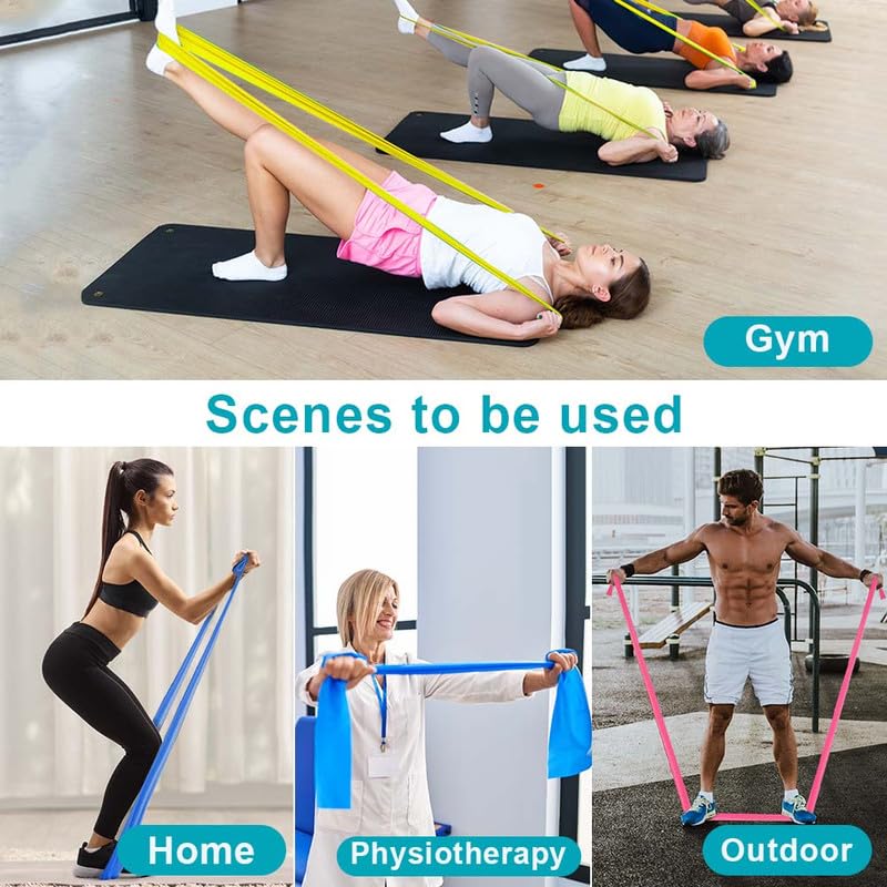 Flintronic Resistance Bands Set - 1.5M Exercise Bands with Multiple Resistance Levels for Strength Training, Crossfit, Yoga & Pilates - Perfect for Home Workouts, Gym Training & Physical Therapy