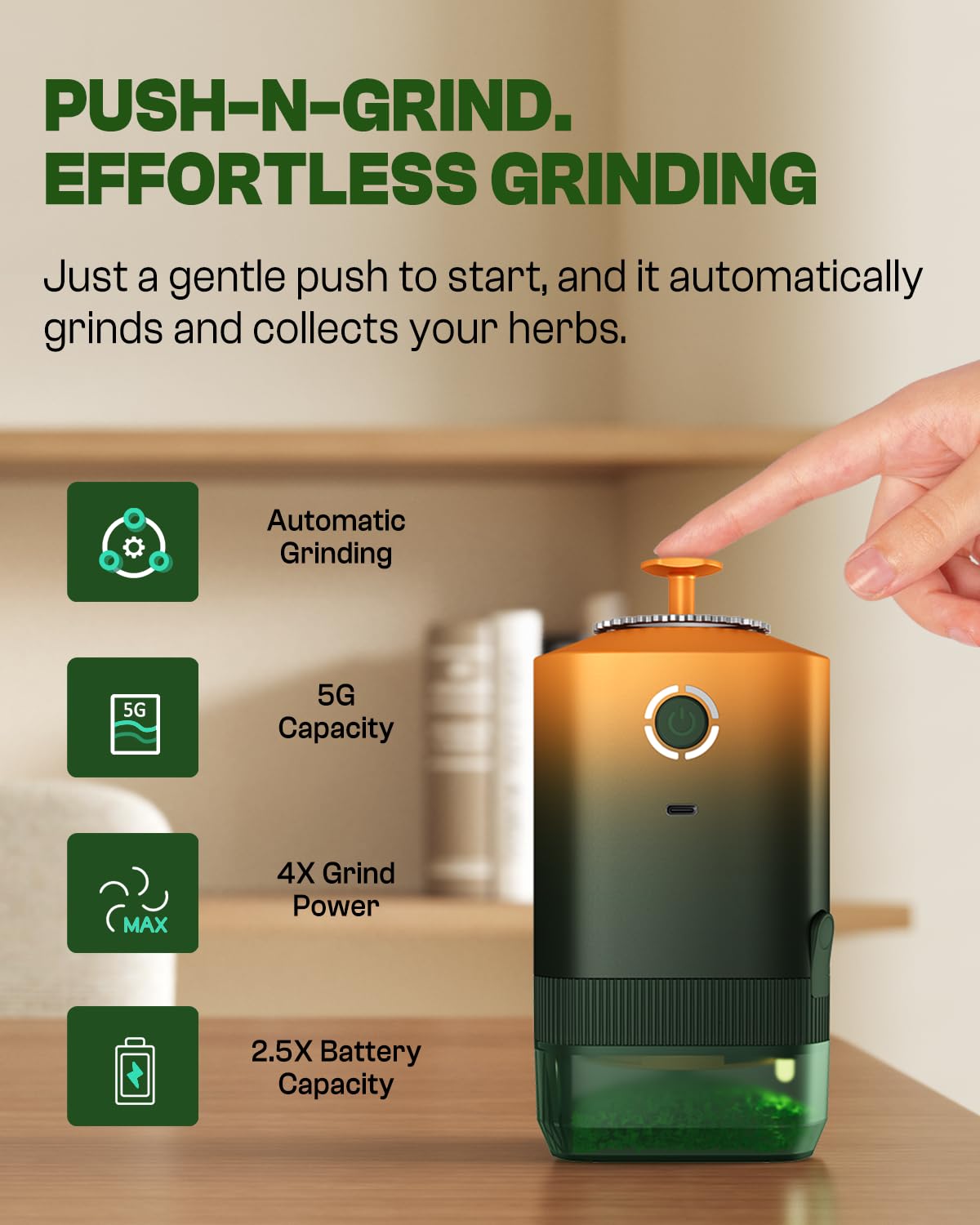 Premium K5 Electric Spice Grinder - Rechargeable Battery, Portable & Automatic - Perfect for Coffee Beans, Peppercorns, Herbs - Ideal for Home, Camping & Travel (5g Capacity)