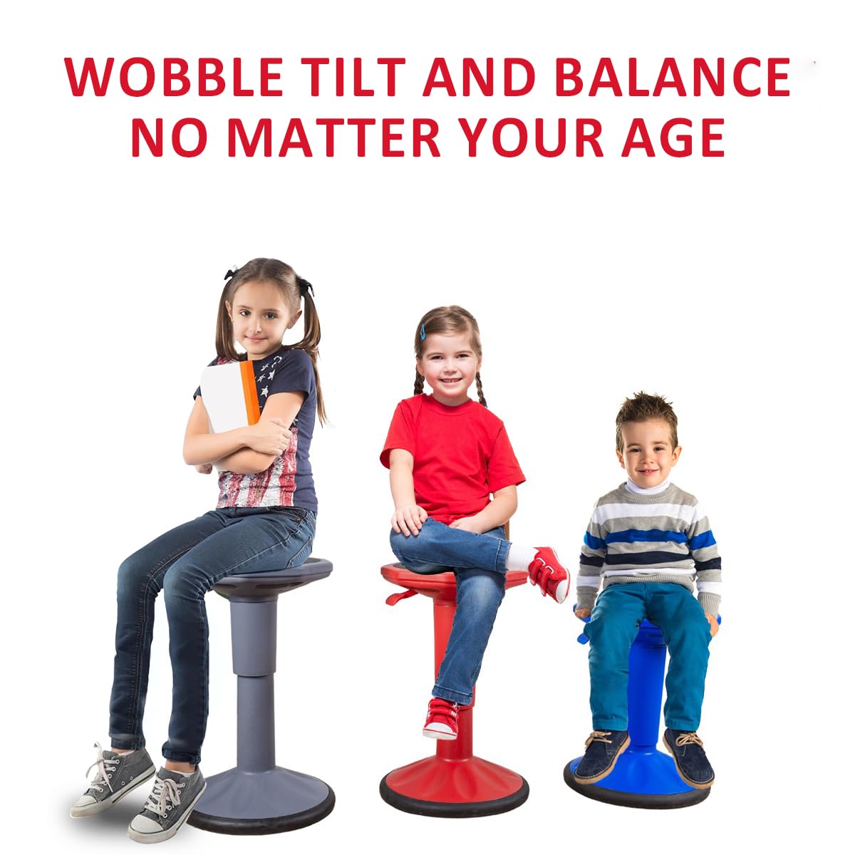 Adjustable Wobble Stool for Kids & Teens - Ergonomic Flexible Seating for Classroom & Home - Height Adjustable 17