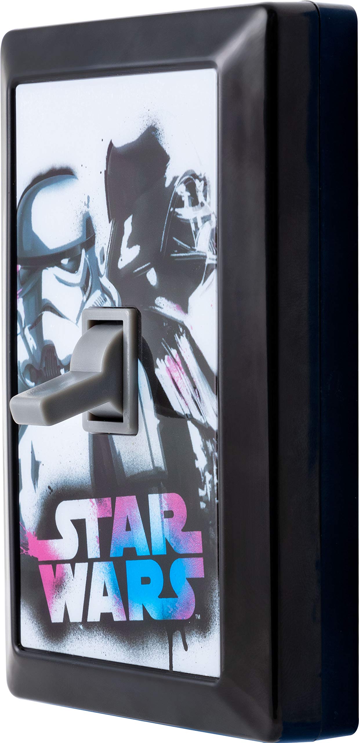 Star Wars LED Night Light for Switch - Battery Operated Wireless Light with Magnet Mount & Manual ON/OFF - Disney Stormtrooper & Darth Vader Stick-On Light - Perfect for Bedroom, Bathroom, Kids Room, Game Room & Home Decor (Model 43736)