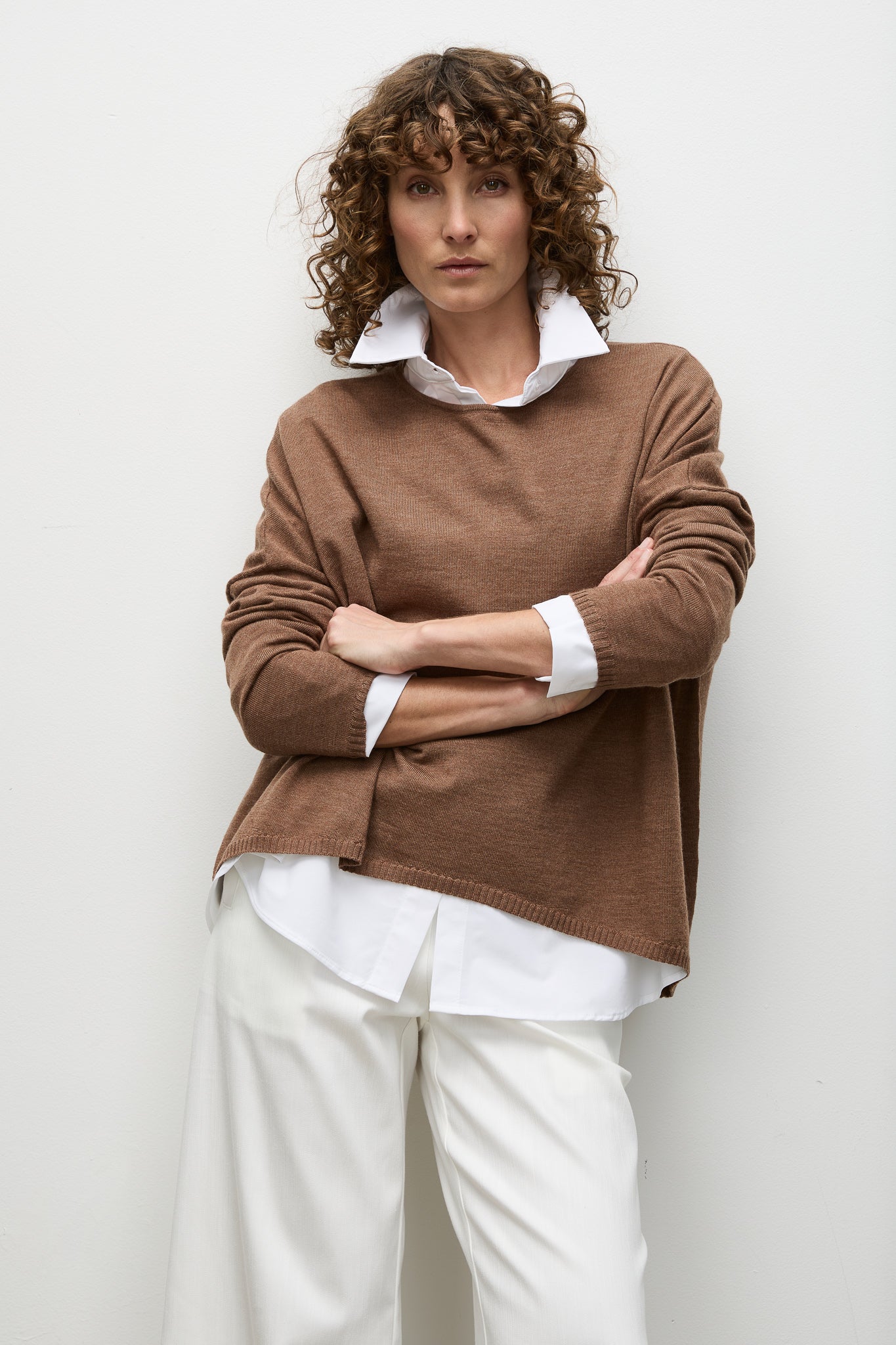 Mela Purdie Arc Sweater - Women's Double Fine Merino Wool Knit Pullover for Fall & Winter | Cozy Casual Wear, Office Outfits, and Weekend Layering