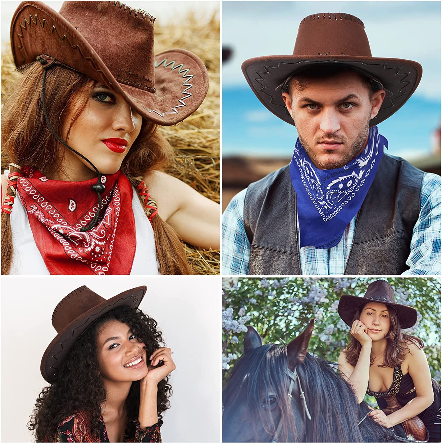 Authentic Suede Cowboy Hat for Men & Women - Wide Brim Western Style Gunslinger Hat with Felt Lining | Perfect for Rodeo, Country Music Festivals & Western Fashion Outfits