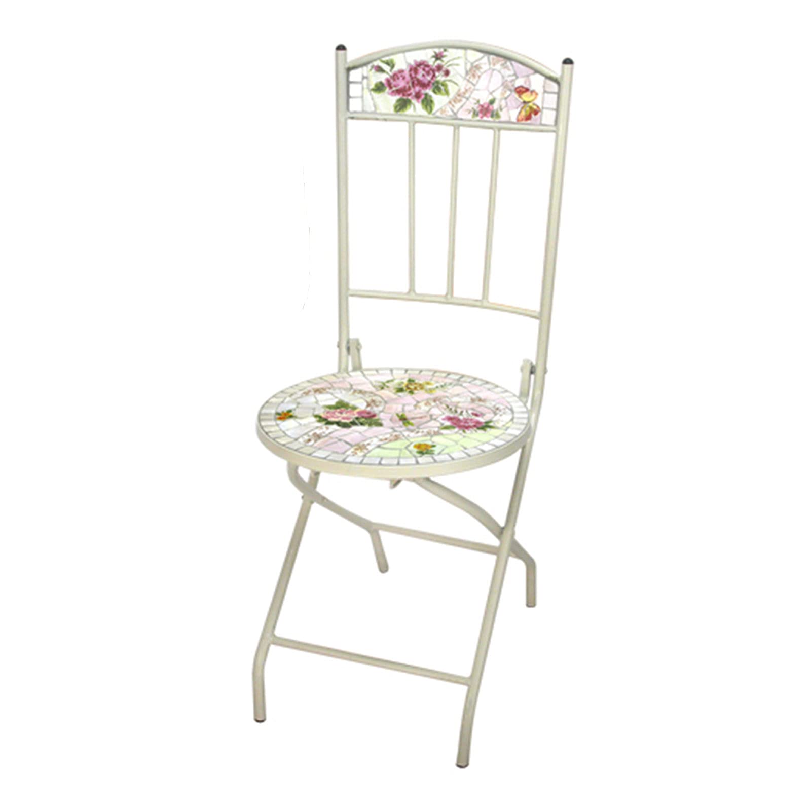 HZWZ Outdoor Side Table with Mosaic Design - Small Patio End Table for Garden, Balcony, Poolside - Includes 2 Chairs (Ross) - Perfect for Outdoor Relaxation, Entertaining & Poolside Lounging