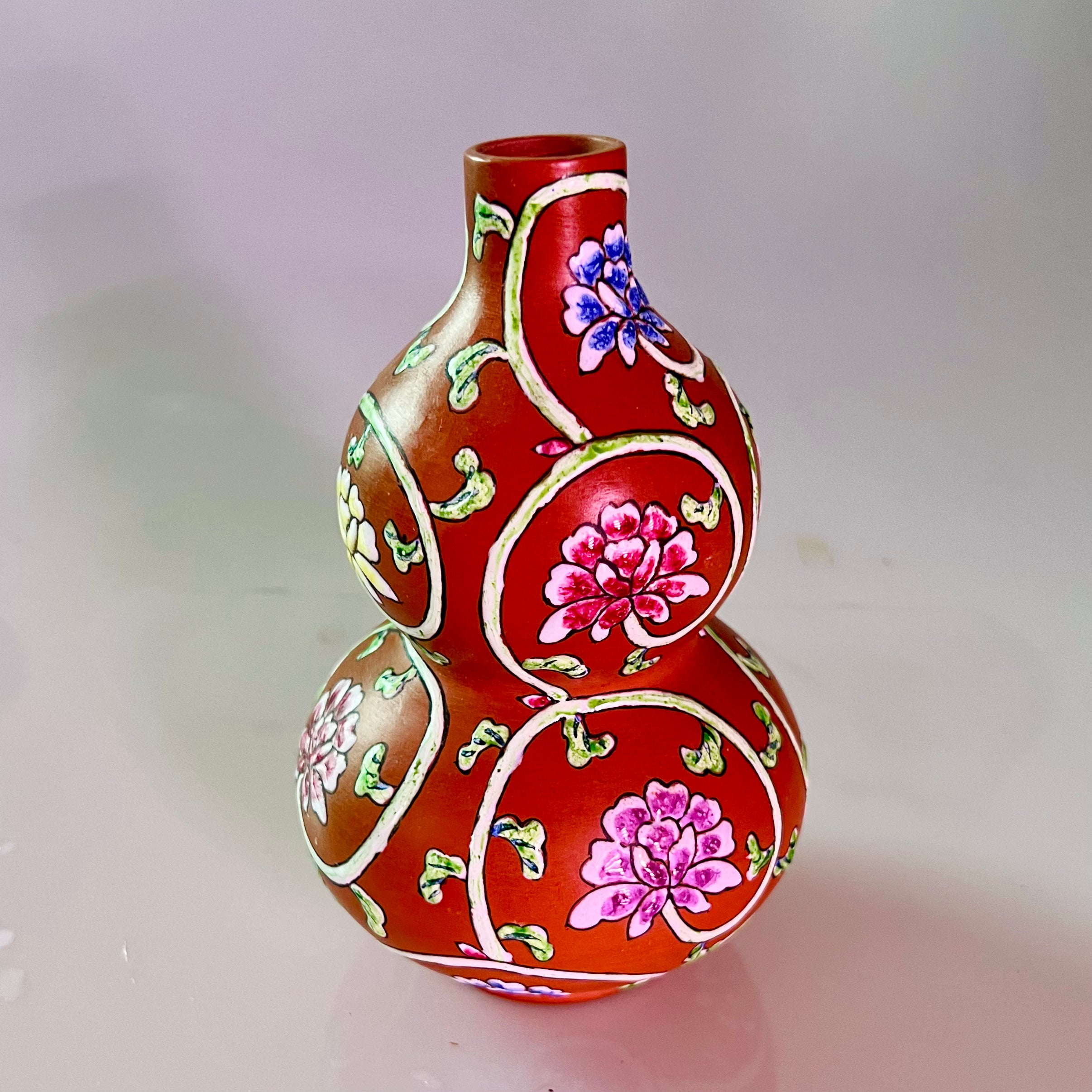 Peony Gourd Vase - Handcrafted Ceramic Home Decor for Floral Arrangements | Perfect for Wedding Centerpieces, Table Decor & Boho Chic Interiors