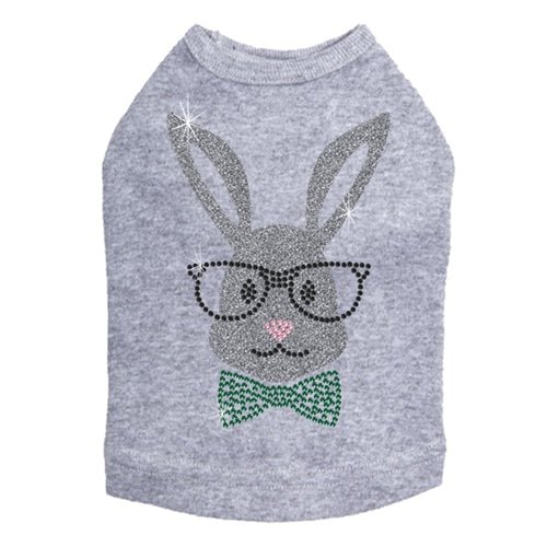 White Bunny with Glasses and Bow Tie Dog Tank Top - Cute Pet Costume for Small Dogs - Perfect for Easter, Halloween & Photo Shoots