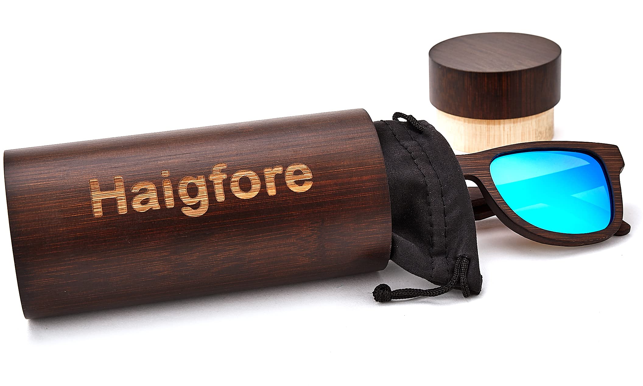 Polarized Wooden Sunglasses for Men & Women - 100% UV400 Protection, Handmade Bamboo Frame - Perfect for Outdoor Activities, Beach & Driving
