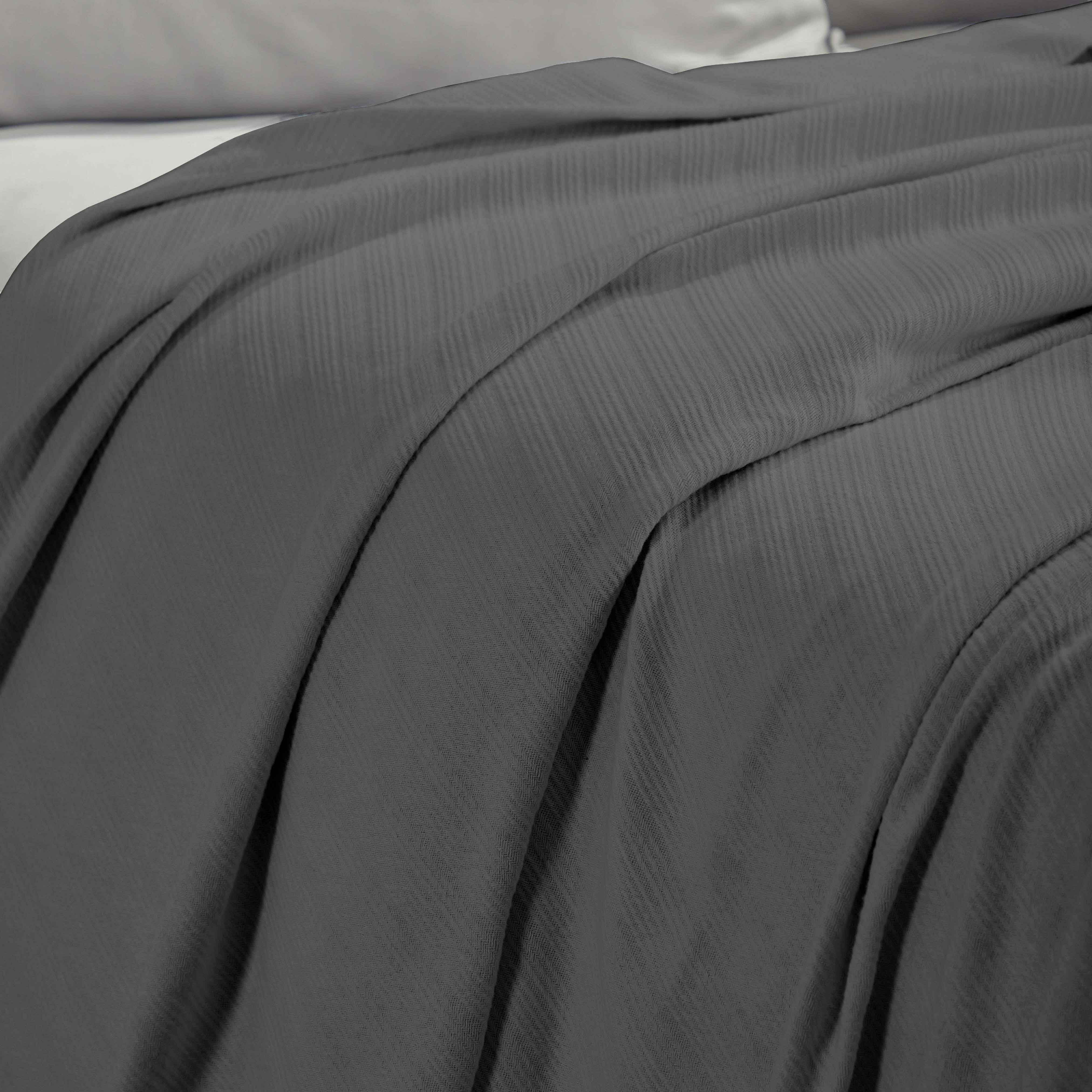 Soft Milan Cotton Textured Striped Lightweight Woven Blanket - Perfect for Sofa, Bed & Outdoor Picnics - Breathable & Cozy Throw
