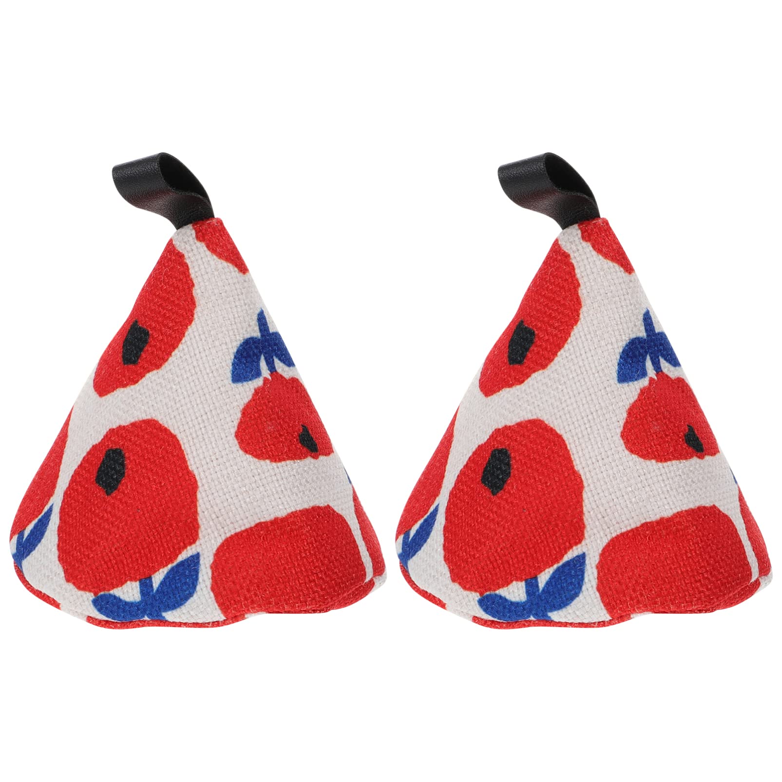 2-Pack Heat-Resistant Oven Gloves - Cotton-Polyester Blend, Triangle Design, Red (4.32x3.54x3.54in) - Pot Handle & Lid Cover for Cooking, Baking, Grilling & Kitchen Safety