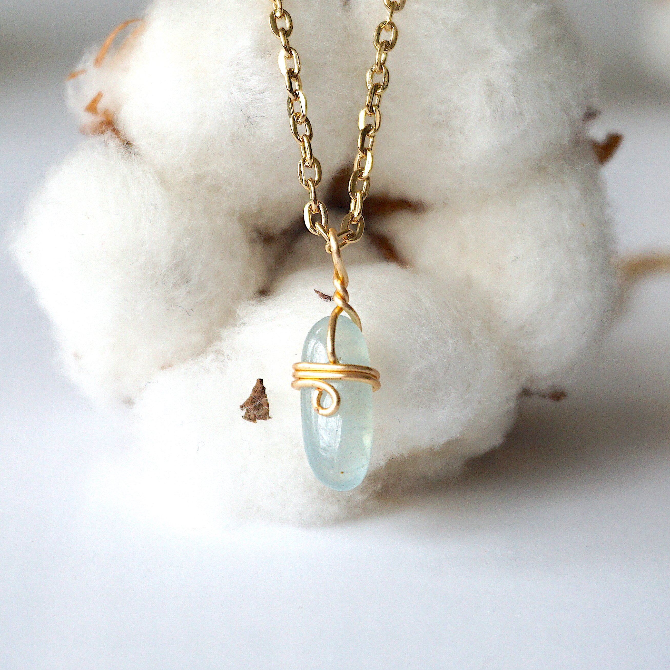 Elegant Aquamarine Charm Necklace - 14K Gold Plated Pendant for Women - Perfect for Birthdays, Anniversaries & Everyday Wear
