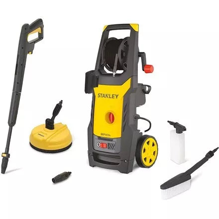 STANLEY SXPW24BX E 2400W High Pressure Power Washer with Patio Cleaner - Perfect for Driveway, Deck, and Outdoor Surface Cleaning