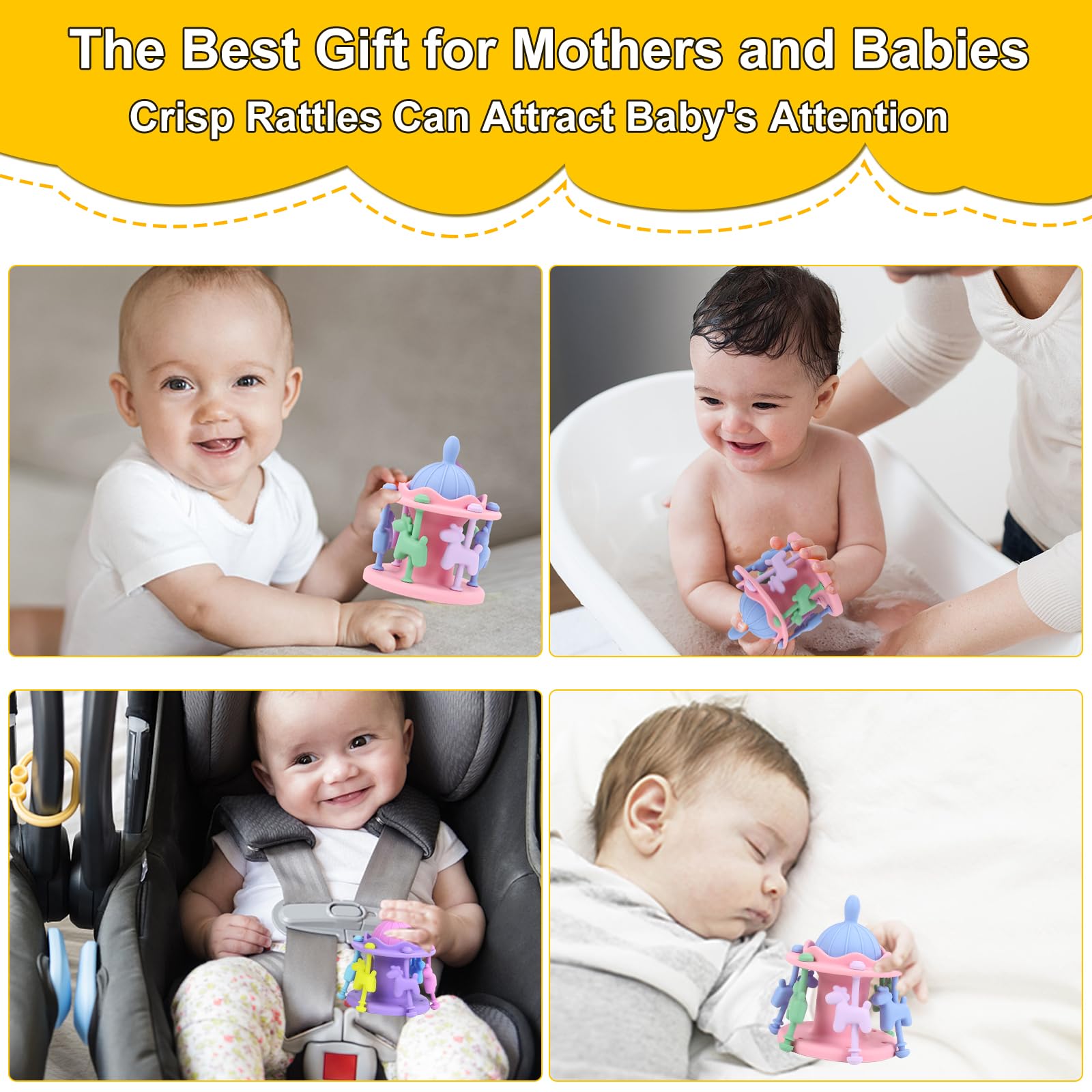 DDMY Silicone Baby Teether Toy - Safe for 0-12 Months, Perfect Gift for Girls & Boys - Great for Teething Relief & Playtime